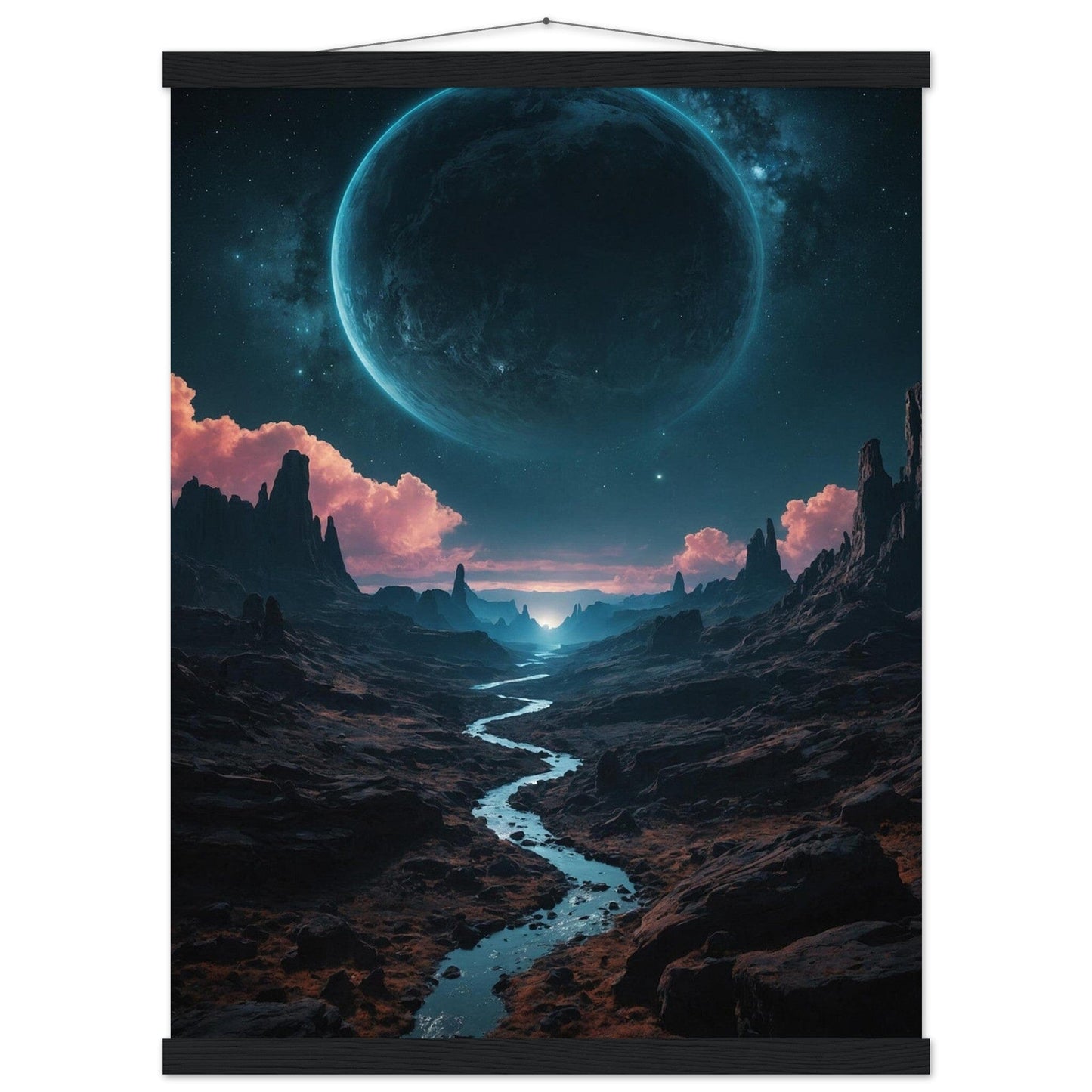 Premium Matte Paper Poster with Hanger - Minimalistische Kunstpräsentation mit Holzhänger Print Material Modern Masterpieces 45x60 cm / 18x24″ Black wall hanger 