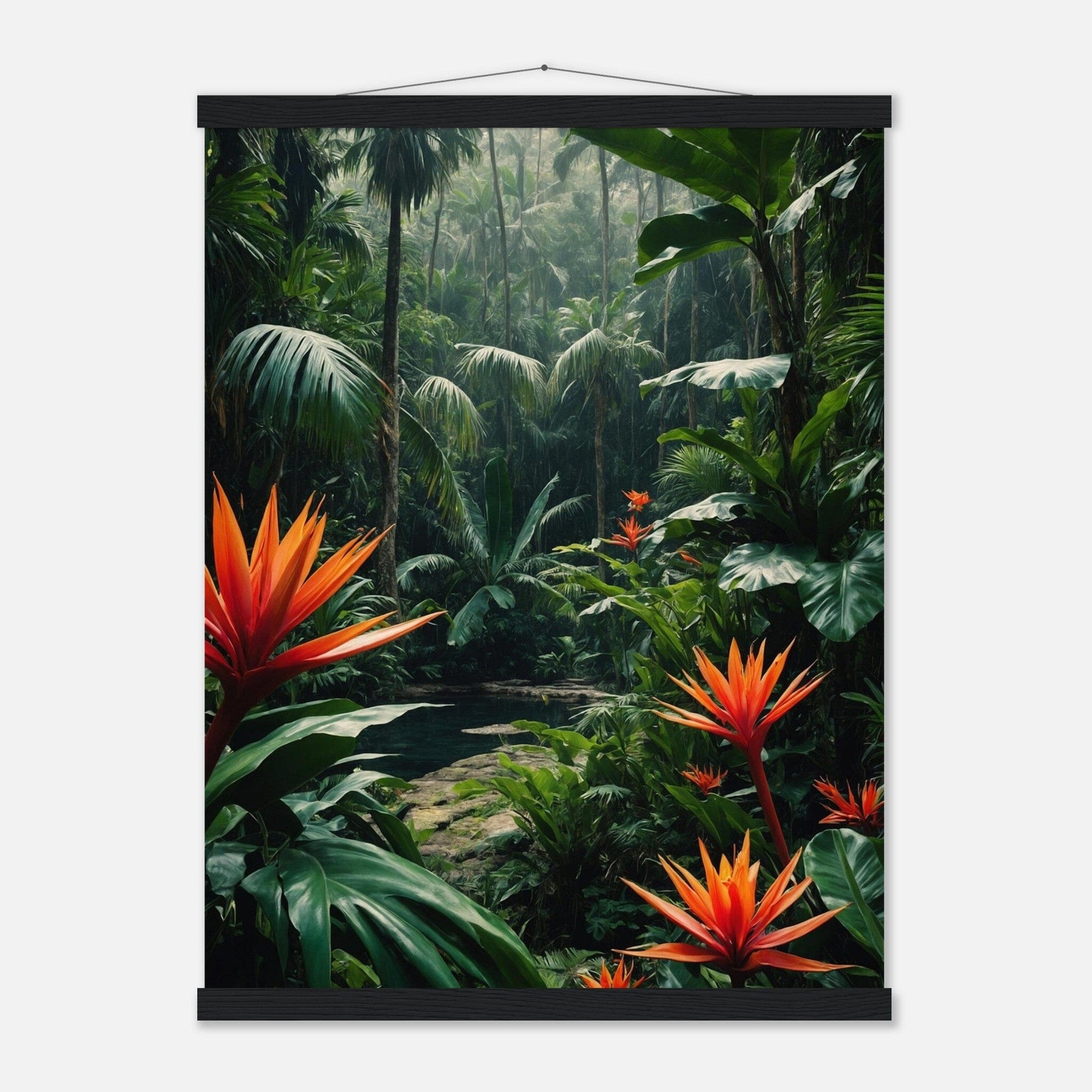 Premium Matte Paper Poster with Hanger - Minimalistische Kunstpräsentation mit Holzhänger Print Material Modern Masterpieces 45x60 cm / 18x24″ Black wall hanger 