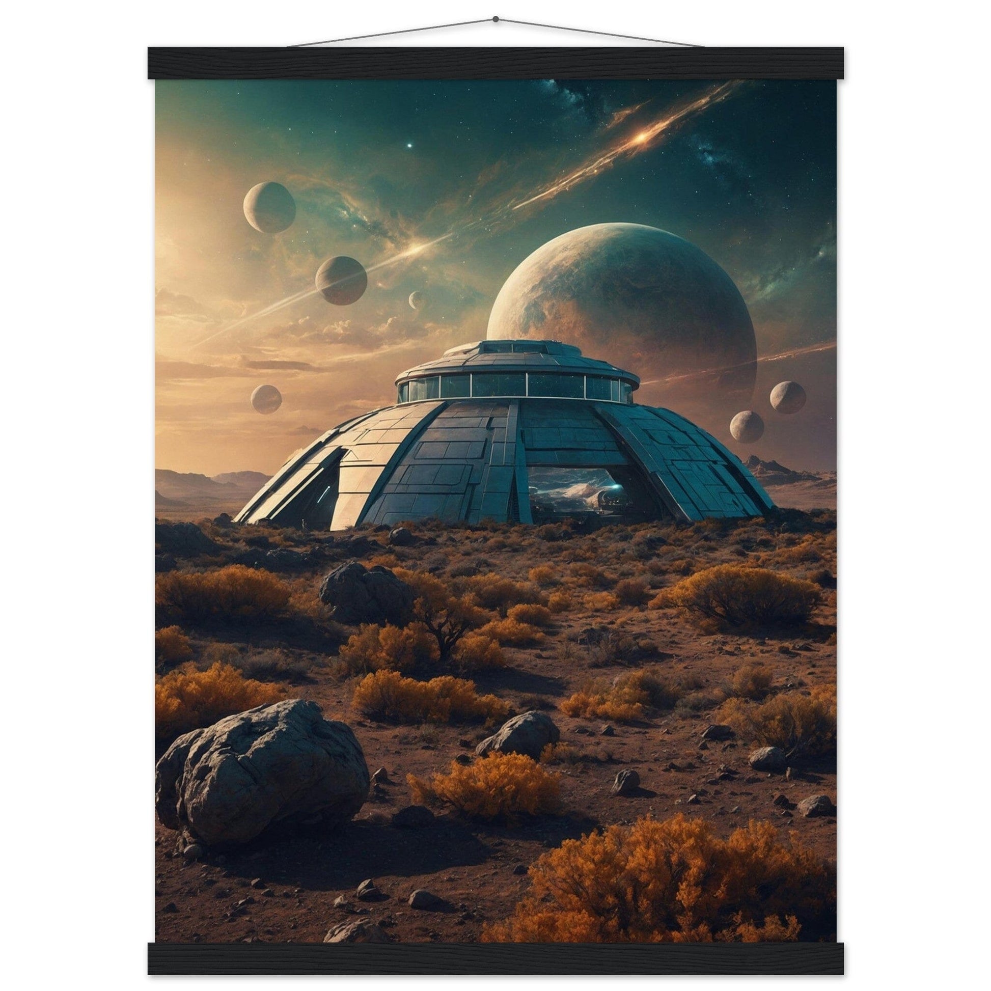 Premium Matte Paper Poster with Hanger - Minimalistische Kunstpräsentation mit Holzhänger Print Material Modern Masterpieces 45x60 cm / 18x24″ Black wall hanger 