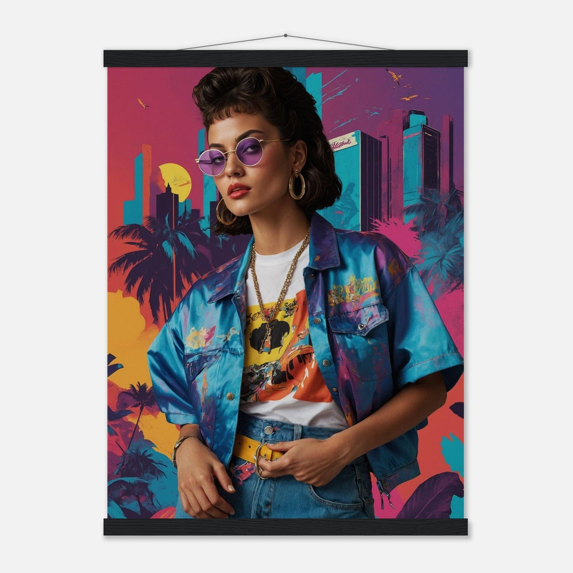 Premium Matte Paper Poster with Hanger - Minimalistische Kunstpräsentation mit Holzhänger Print Material Modern Masterpieces 45x60 cm / 18x24″ Black wall hanger 
