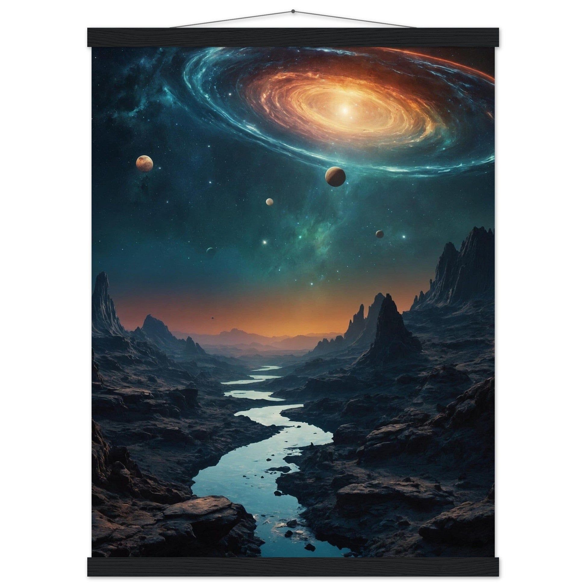 Premium Matte Paper Poster with Hanger - Minimalistische Kunstpräsentation mit Holzhänger Print Material Modern Masterpieces 45x60 cm / 18x24″ Black wall hanger 