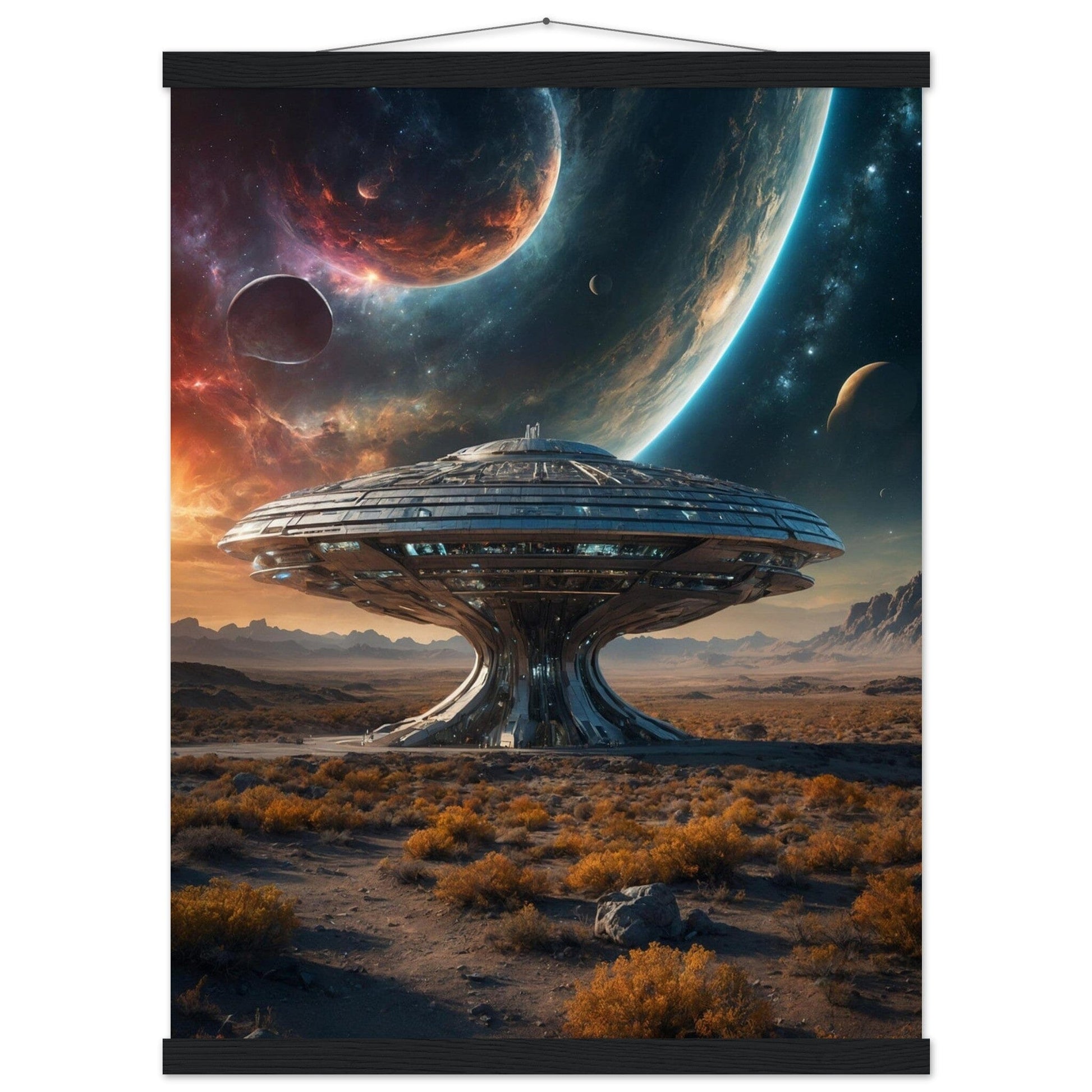 Premium Matte Paper Poster with Hanger - Minimalistische Kunstpräsentation mit Holzhänger Print Material Modern Masterpieces 45x60 cm / 18x24″ Black wall hanger 