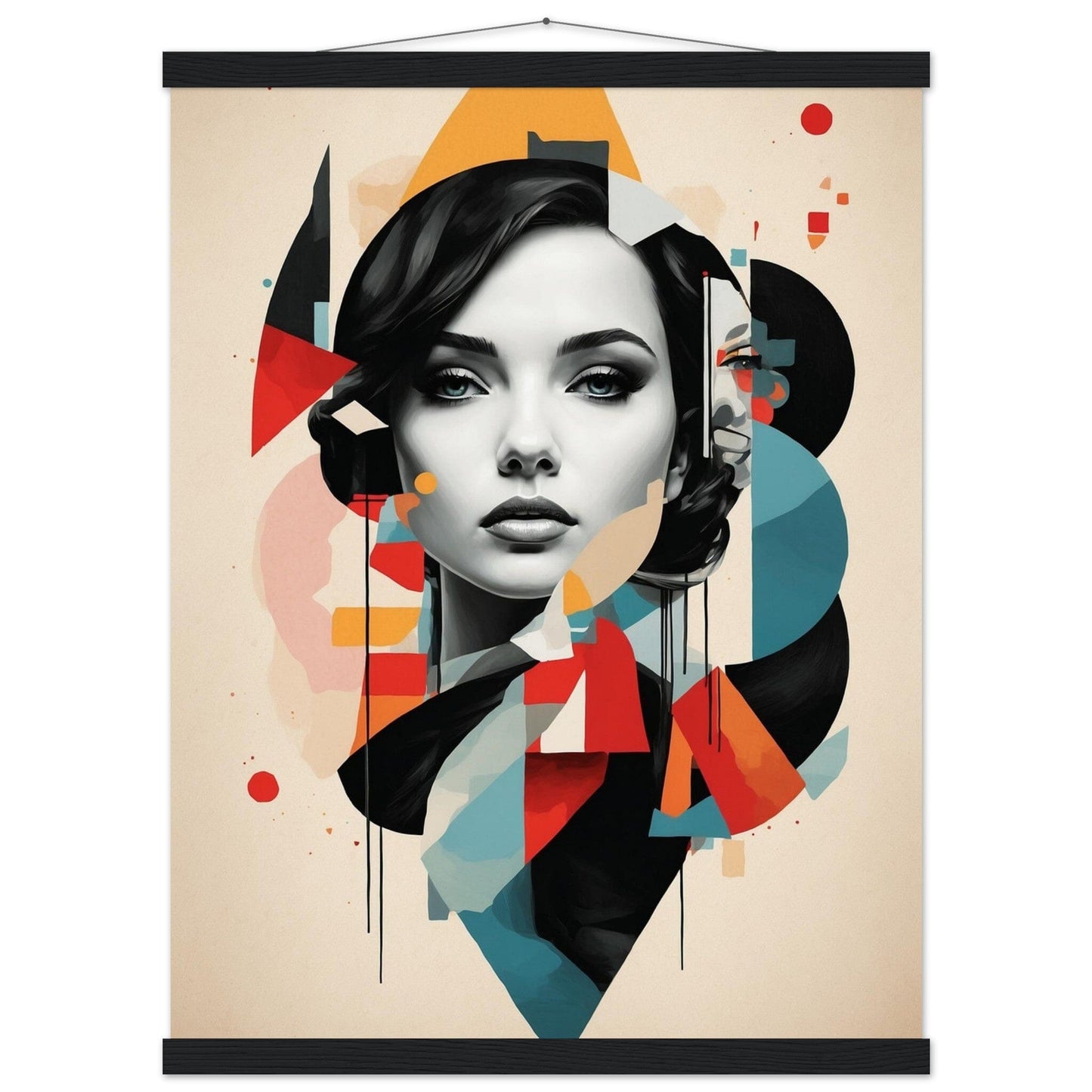 Premium Matte Paper Poster with Hanger - Minimalistische Kunstpräsentation mit Holzhänger Print Material Modern Masterpieces 45x60 cm / 18x24″ Black wall hanger 