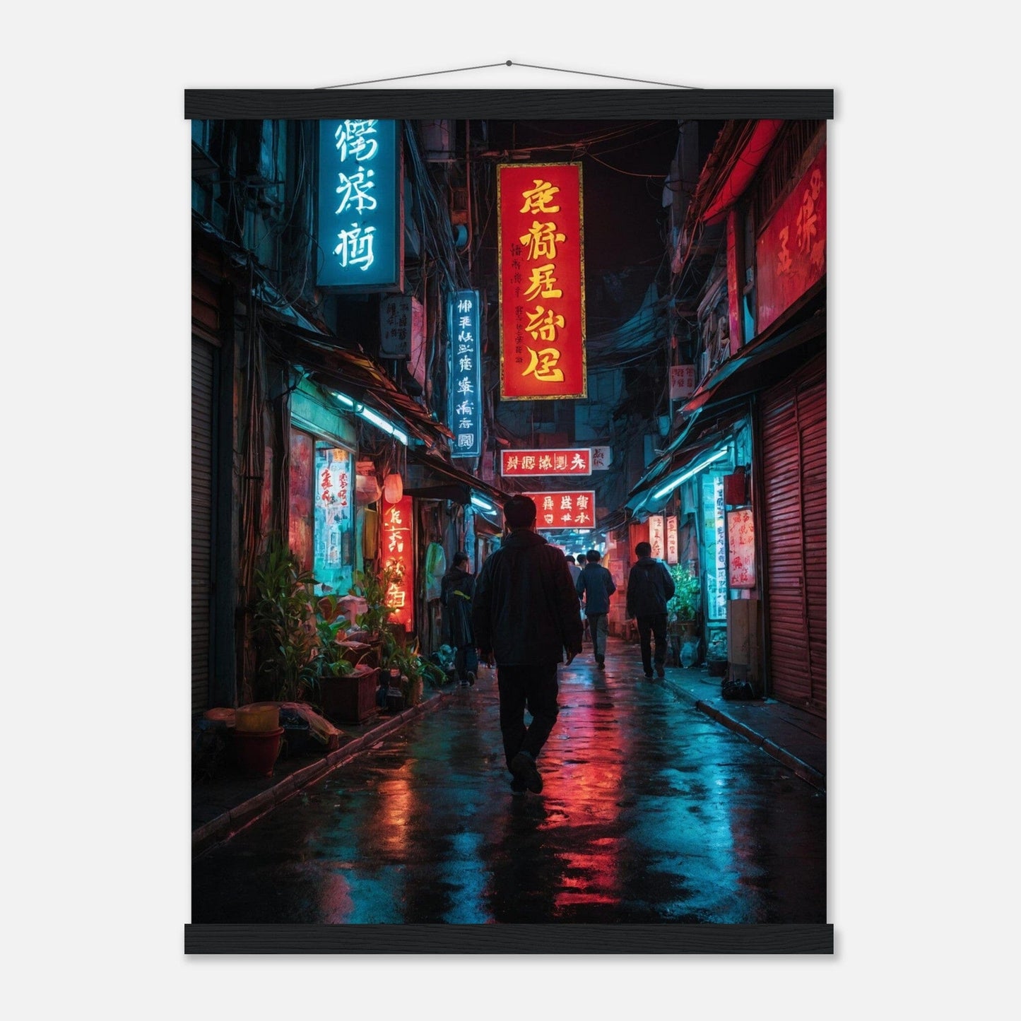 Premium Matte Paper Poster with Hanger - Minimalistische Kunstpräsentation mit Holzhänger Print Material Modern Masterpieces 45x60 cm / 18x24″ Black wall hanger 