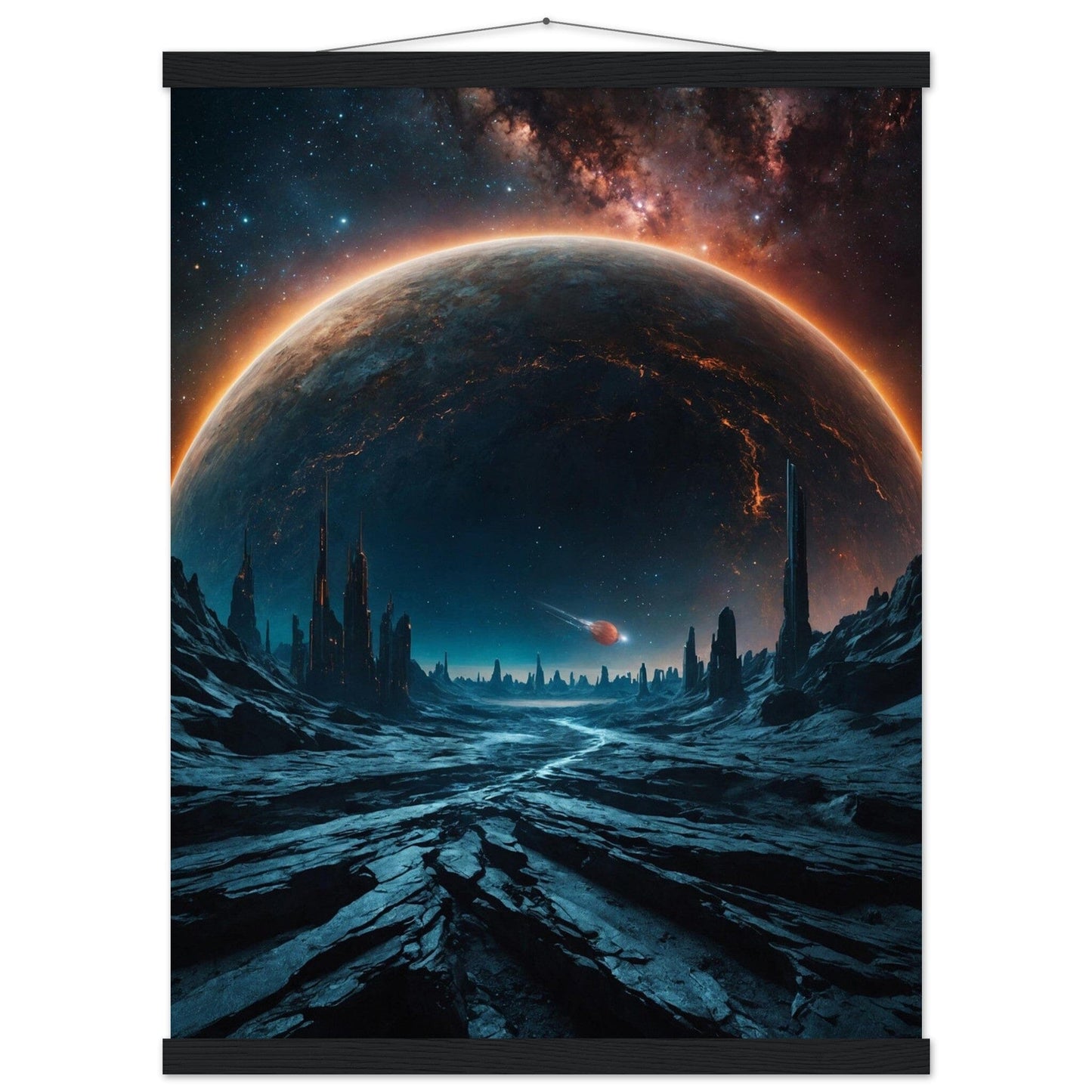 Premium Matte Paper Poster with Hanger - Minimalistische Kunstpräsentation mit Holzhänger Print Material Modern Masterpieces 45x60 cm / 18x24″ Black wall hanger 