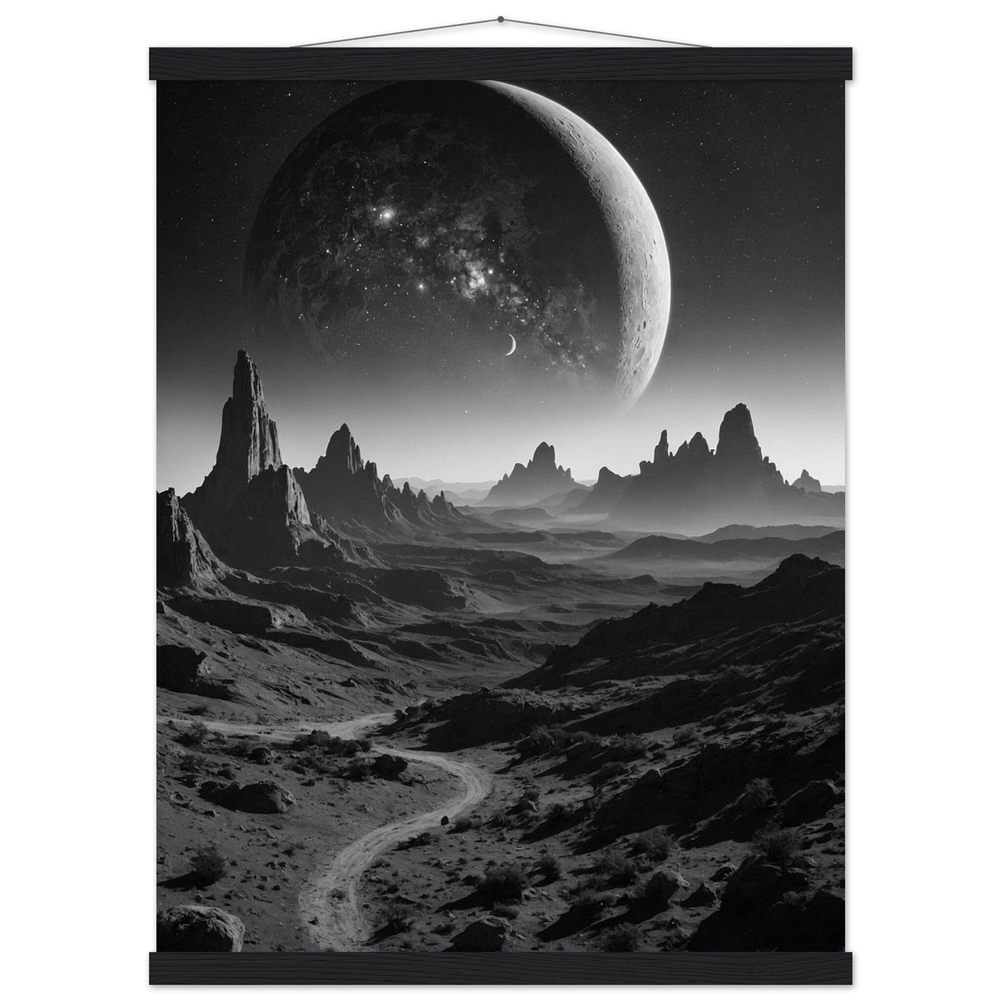 Premium Matte Paper Poster with Hanger - Minimalistische Kunstpräsentation mit Holzhänger Print Material Modern Masterpieces 45x60 cm / 18x24″ Black wall hanger 