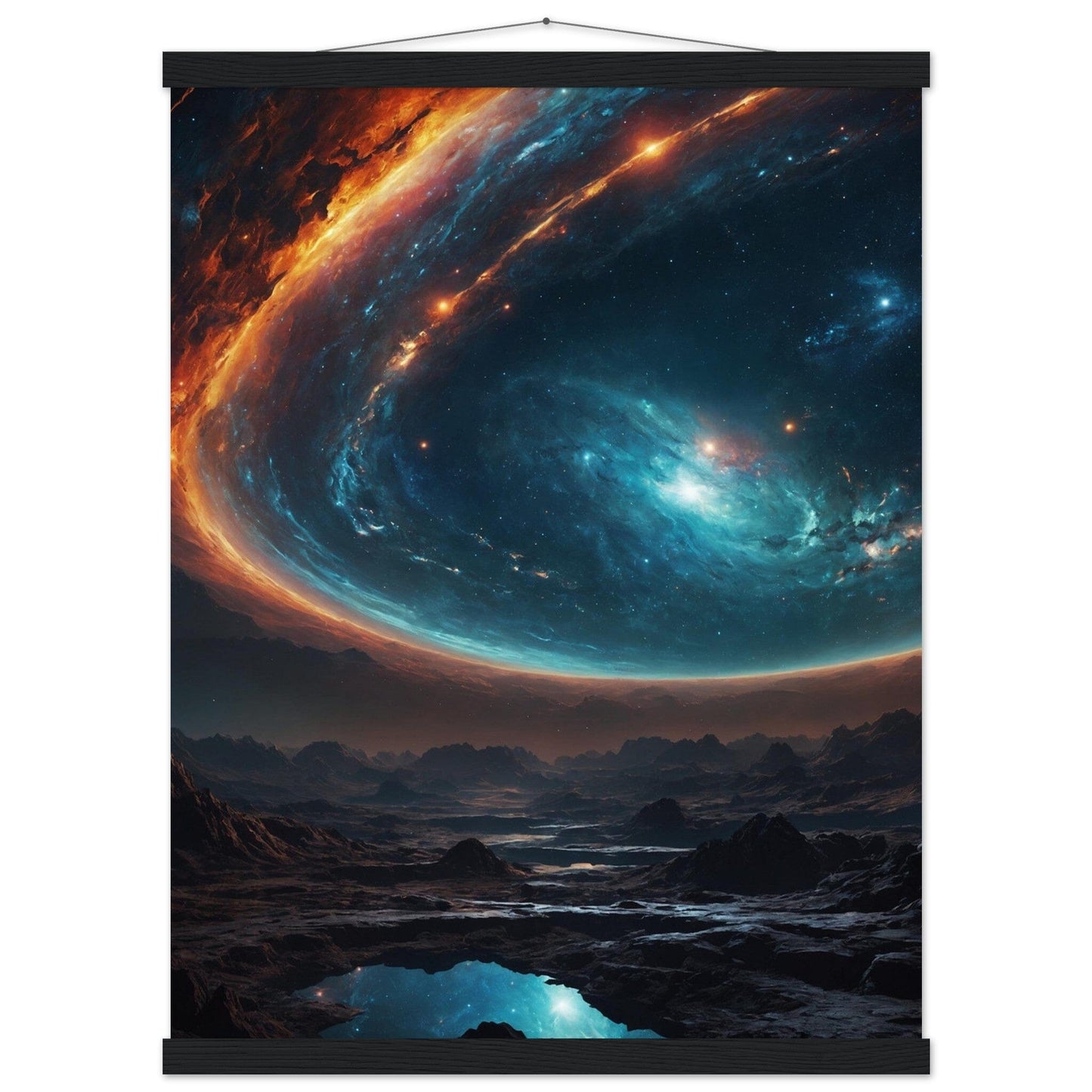 Premium Matte Paper Poster with Hanger - Minimalistische Kunstpräsentation mit Holzhänger Print Material Modern Masterpieces 45x60 cm / 18x24″ Black wall hanger 