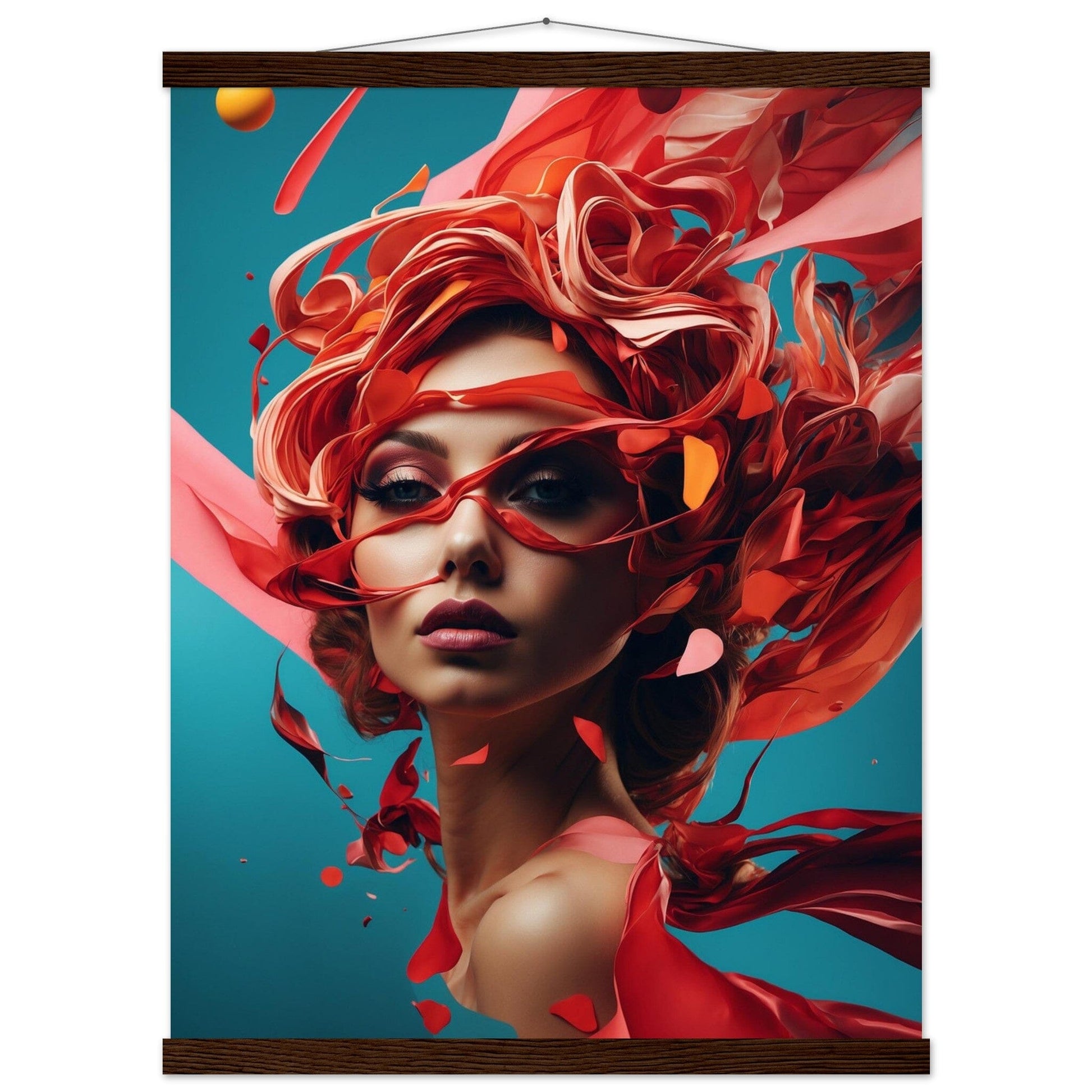 Premium Matte Paper Poster with Hanger - Minimalistische Kunstpräsentation mit Holzhänger Print Material Modern Masterpieces 45x60 cm / 18x24″ Dark wood wall hanger 