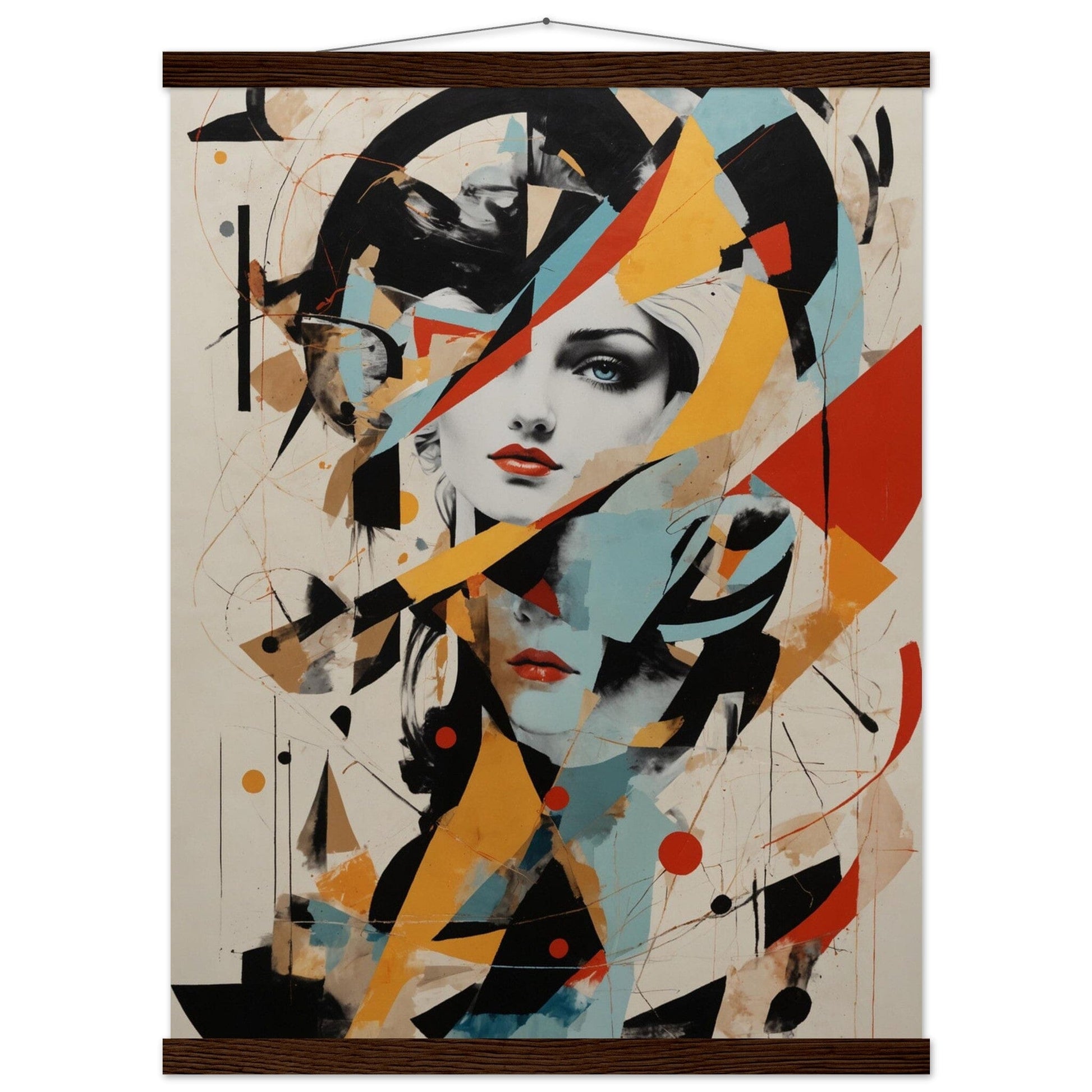Premium Matte Paper Poster with Hanger - Minimalistische Kunstpräsentation mit Holzhänger Print Material Modern Masterpieces 45x60 cm / 18x24″ Dark wood wall hanger 