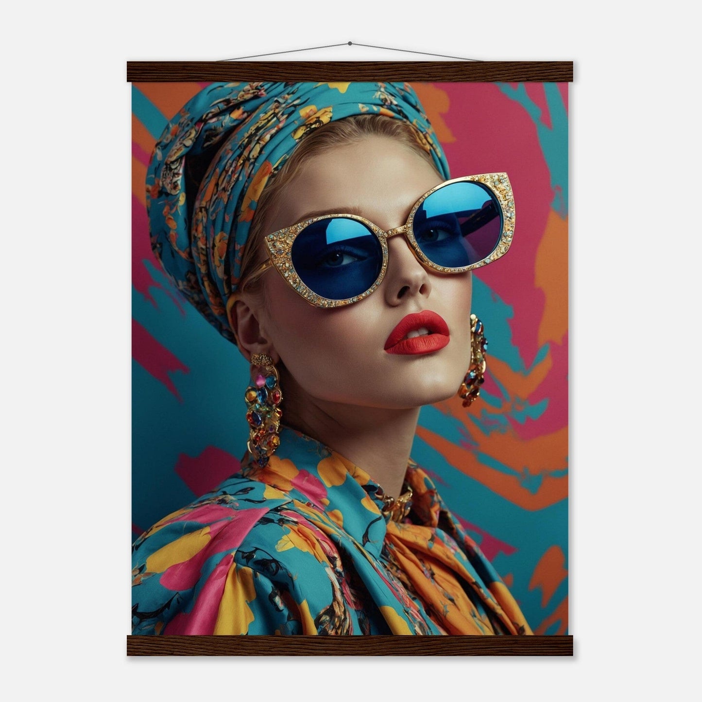 Premium Matte Paper Poster with Hanger - Minimalistische Kunstpräsentation mit Holzhänger Print Material Modern Masterpieces 45x60 cm / 18x24″ Dark wood wall hanger 