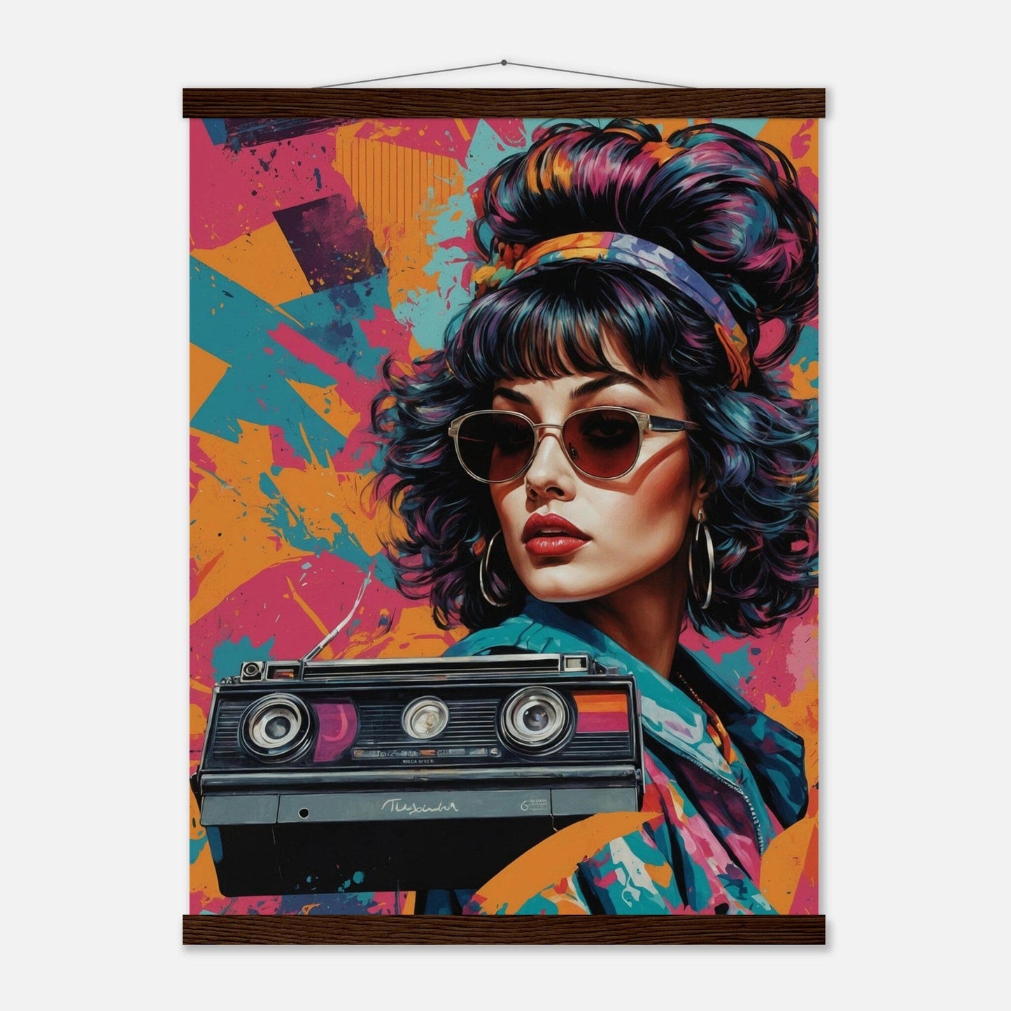 Premium Matte Paper Poster with Hanger - Minimalistische Kunstpräsentation mit Holzhänger Print Material Modern Masterpieces 45x60 cm / 18x24″ Dark wood wall hanger 