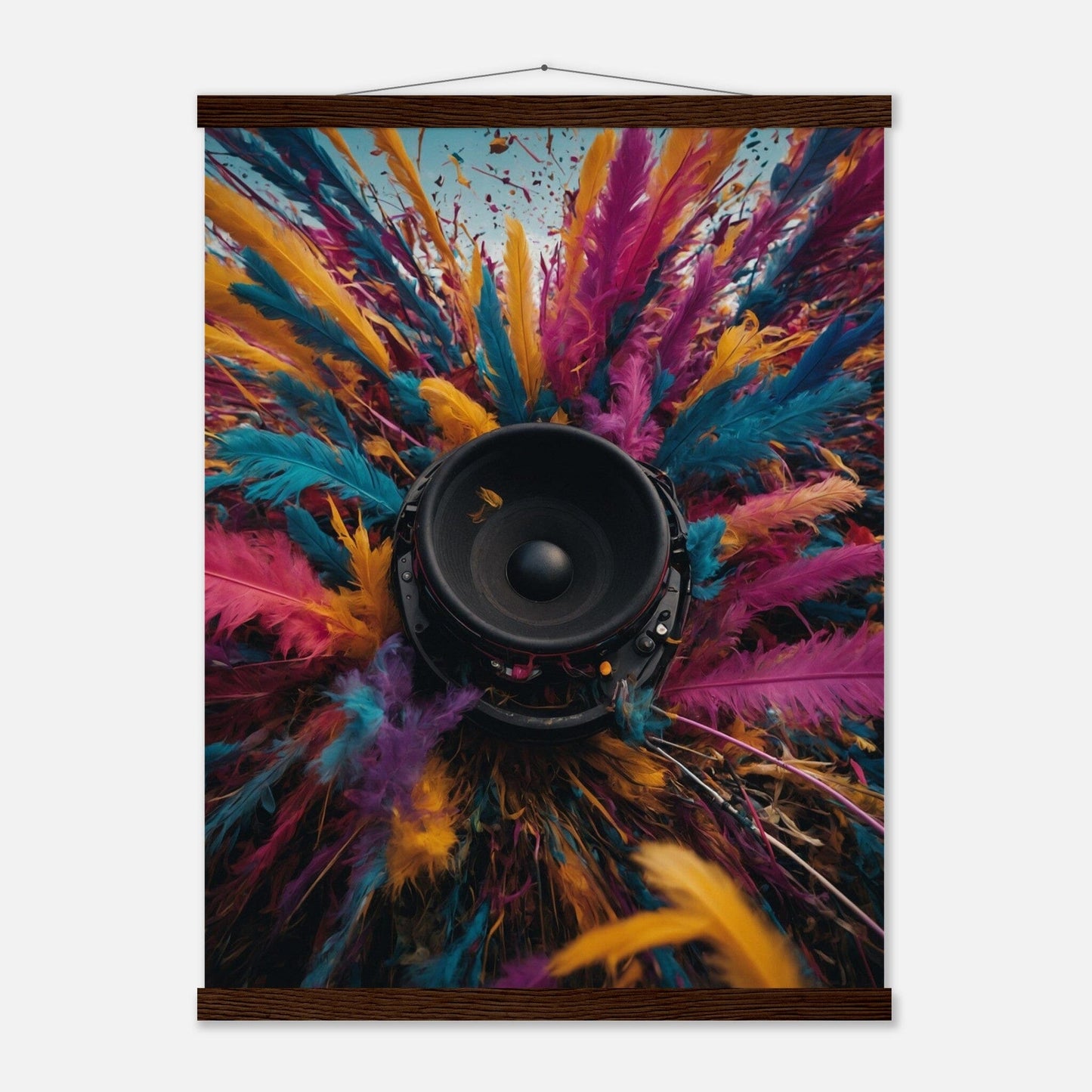 Premium Matte Paper Poster with Hanger - Minimalistische Kunstpräsentation mit Holzhänger Print Material Modern Masterpieces 45x60 cm / 18x24″ Dark wood wall hanger 