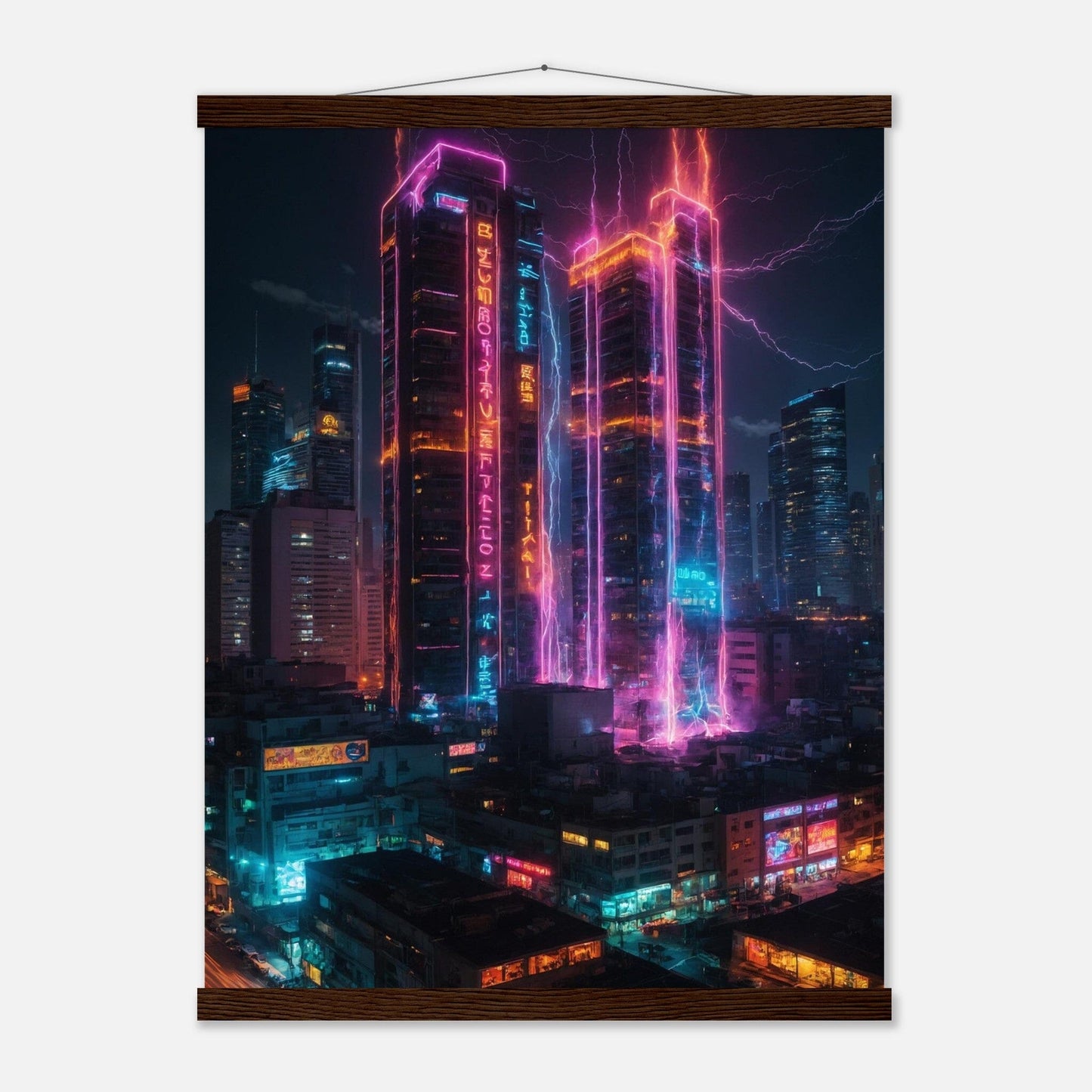 Premium Matte Paper Poster with Hanger - Minimalistische Kunstpräsentation mit Holzhänger Print Material Modern Masterpieces 45x60 cm / 18x24″ Dark wood wall hanger 
