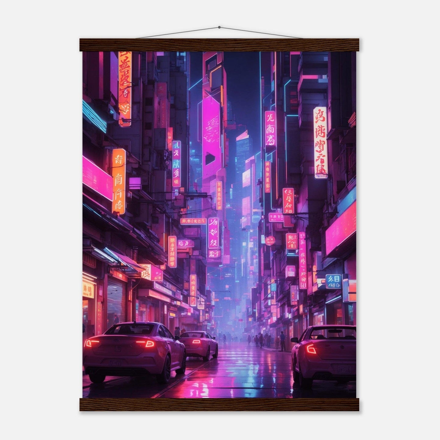 Premium Matte Paper Poster with Hanger - Minimalistische Kunstpräsentation mit Holzhänger Print Material Modern Masterpieces 45x60 cm / 18x24″ Dark wood wall hanger 