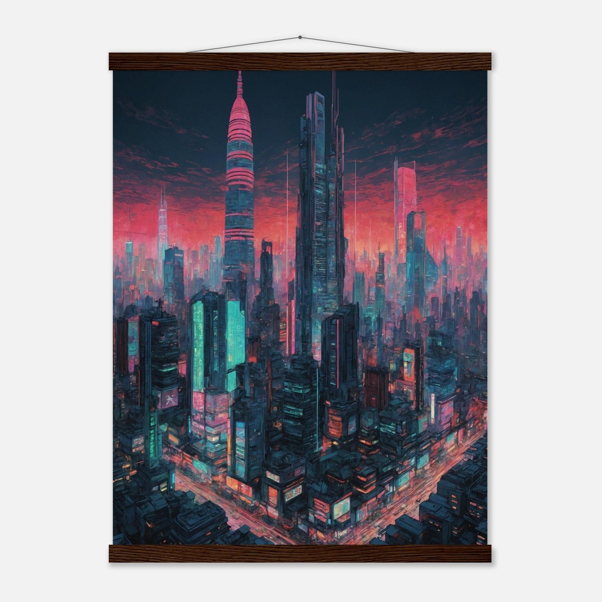 Premium Matte Paper Poster with Hanger - Minimalistische Kunstpräsentation mit Holzhänger Print Material Modern Masterpieces 45x60 cm / 18x24″ Dark wood wall hanger 