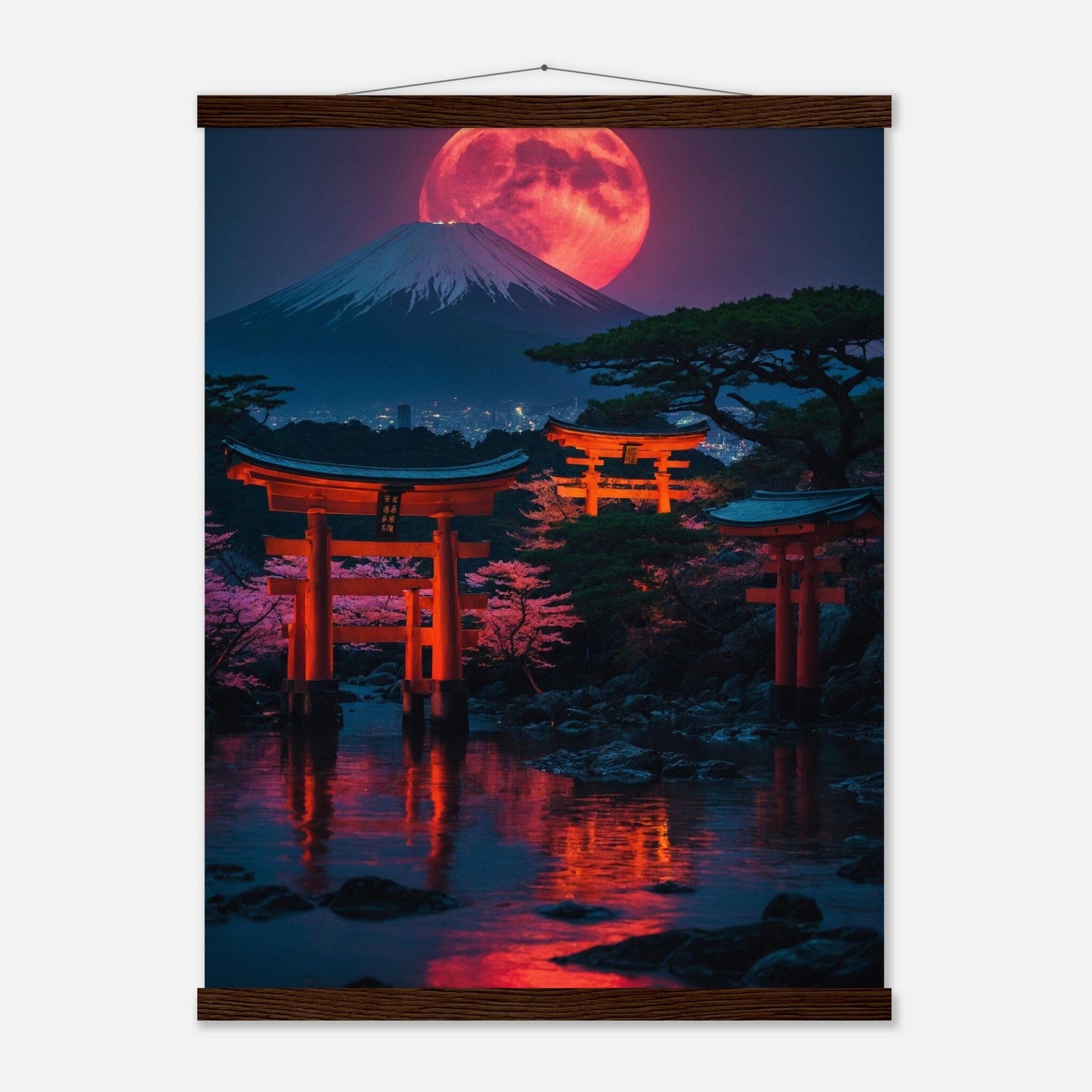 Premium Matte Paper Poster with Hanger - Minimalistische Kunstpräsentation mit Holzhänger Print Material Modern Masterpieces 45x60 cm / 18x24″ Dark wood wall hanger 