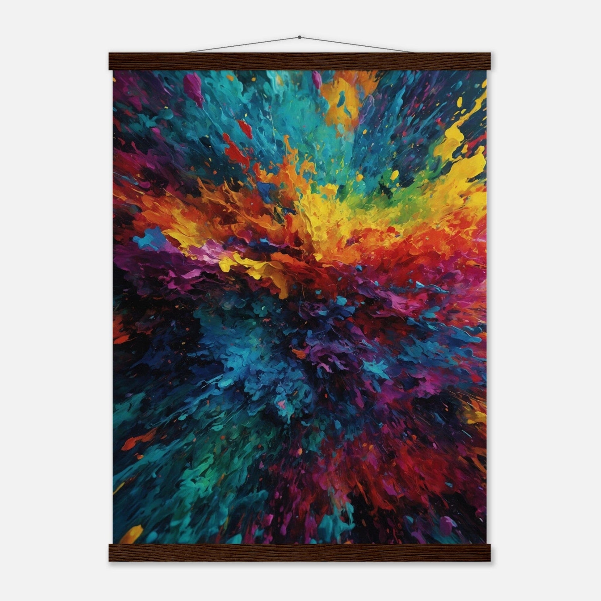 Premium Matte Paper Poster with Hanger - Minimalistische Kunstpräsentation mit Holzhänger Print Material Modern Masterpieces 45x60 cm / 18x24″ Dark wood wall hanger 