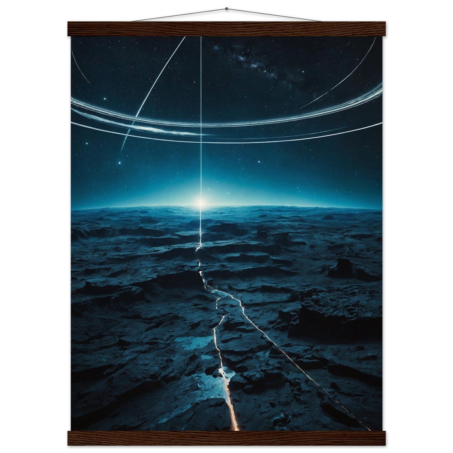Premium Matte Paper Poster with Hanger - Minimalistische Kunstpräsentation mit Holzhänger Print Material Modern Masterpieces 45x60 cm / 18x24″ Dark wood wall hanger 