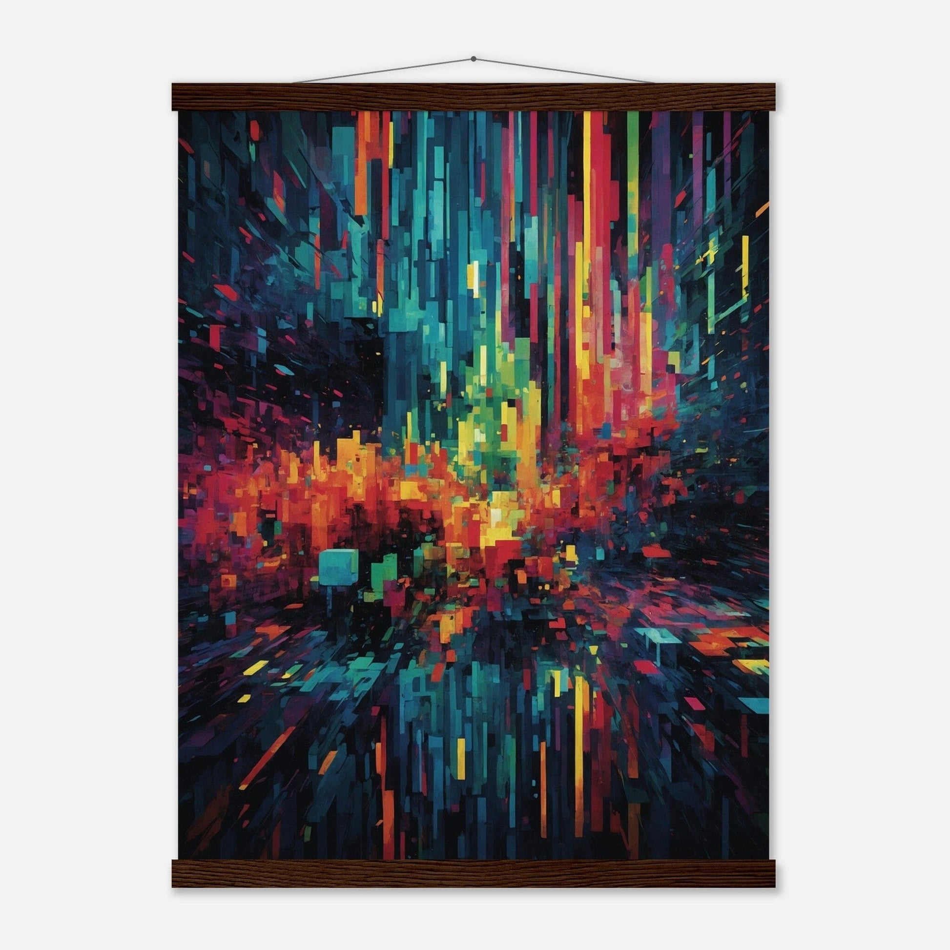 Premium Matte Paper Poster with Hanger - Minimalistische Kunstpräsentation mit Holzhänger Print Material Modern Masterpieces 45x60 cm / 18x24″ Dark wood wall hanger 