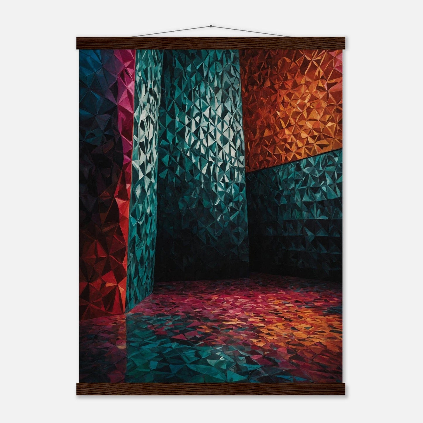Premium Matte Paper Poster with Hanger - Minimalistische Kunstpräsentation mit Holzhänger Print Material Modern Masterpieces 45x60 cm / 18x24″ Dark wood wall hanger 