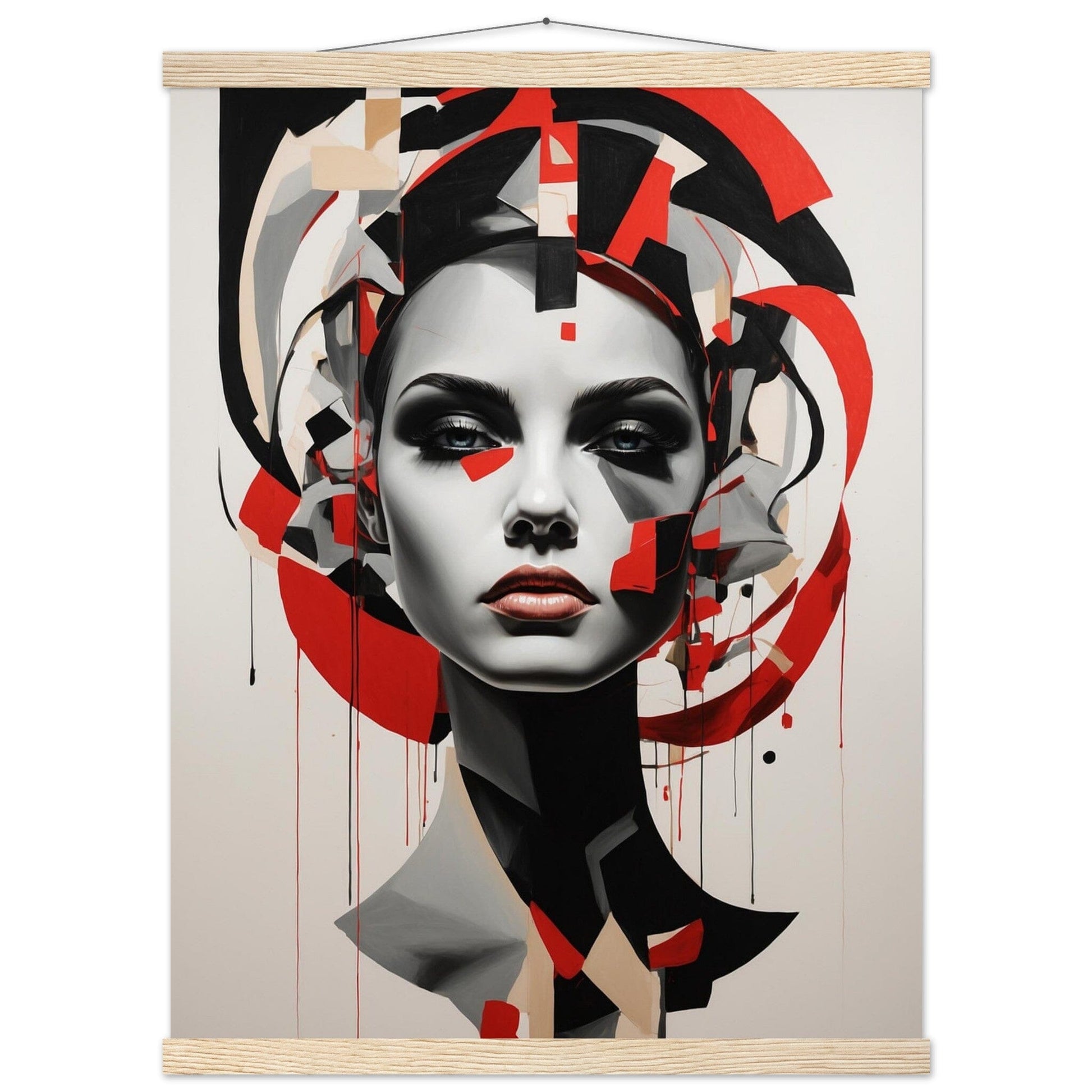 Premium Matte Paper Poster with Hanger - Minimalistische Kunstpräsentation mit Holzhänger Print Material Modern Masterpieces 45x60 cm / 18x24″ Natural wood wall hanger 