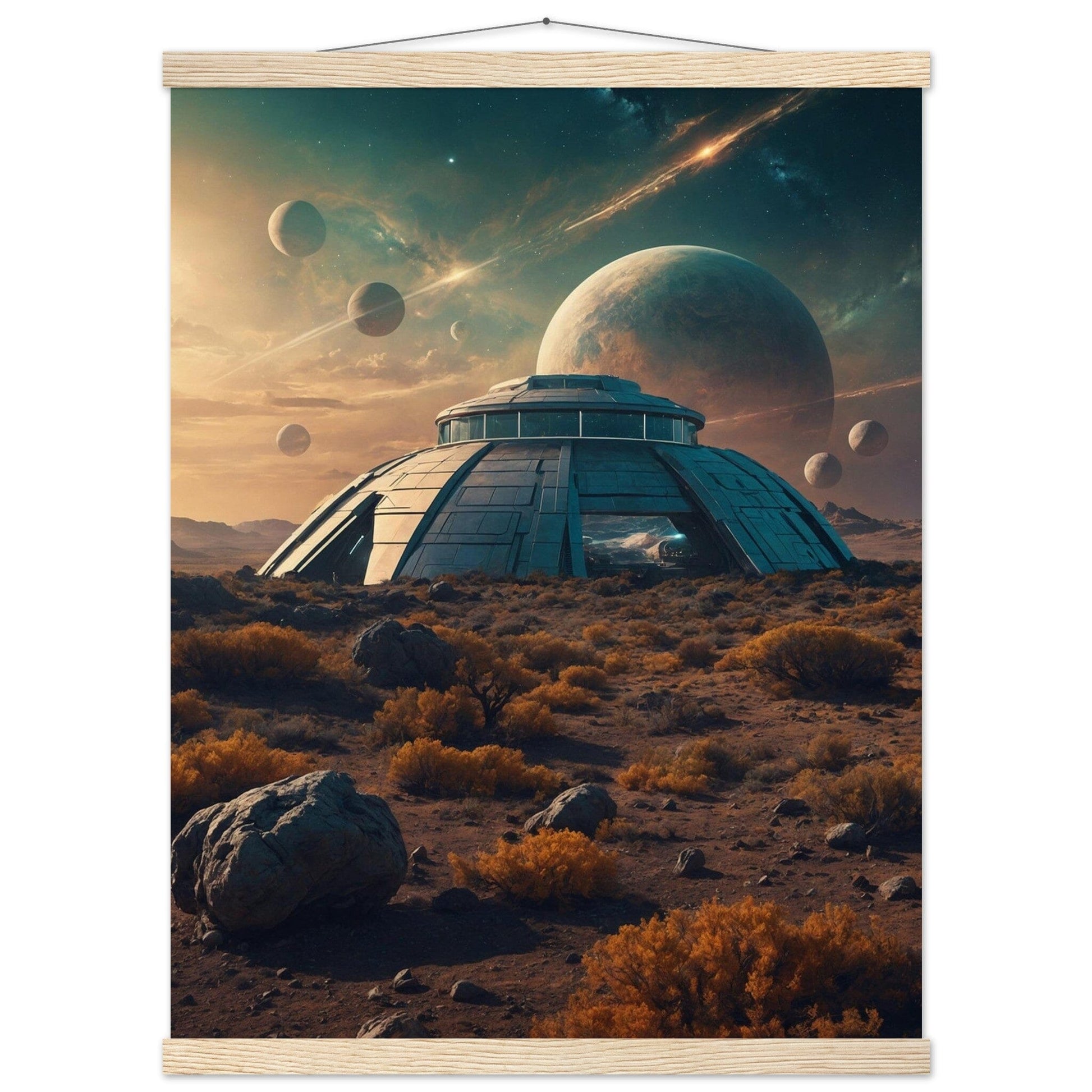 Premium Matte Paper Poster with Hanger - Minimalistische Kunstpräsentation mit Holzhänger Print Material Modern Masterpieces 45x60 cm / 18x24″ Natural wood wall hanger 