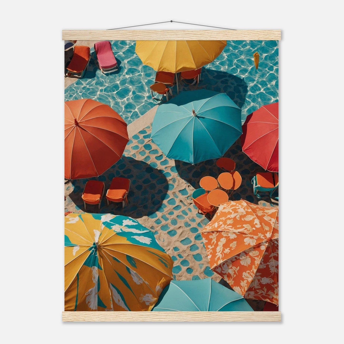 Premium Matte Paper Poster with Hanger - Minimalistische Kunstpräsentation mit Holzhänger Print Material Modern Masterpieces 45x60 cm / 18x24″ Natural wood wall hanger 