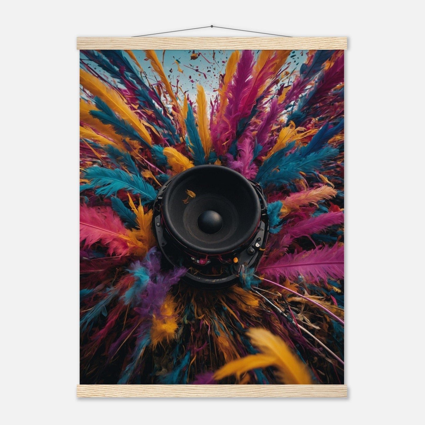 Premium Matte Paper Poster with Hanger - Minimalistische Kunstpräsentation mit Holzhänger Print Material Modern Masterpieces 45x60 cm / 18x24″ Natural wood wall hanger 