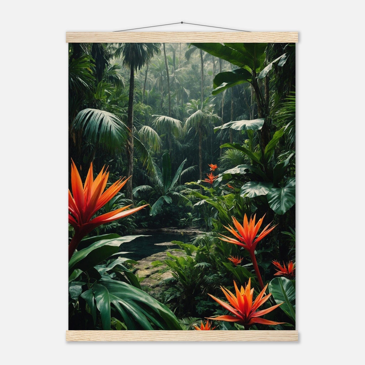 Premium Matte Paper Poster with Hanger - Minimalistische Kunstpräsentation mit Holzhänger Print Material Modern Masterpieces 45x60 cm / 18x24″ Natural wood wall hanger 