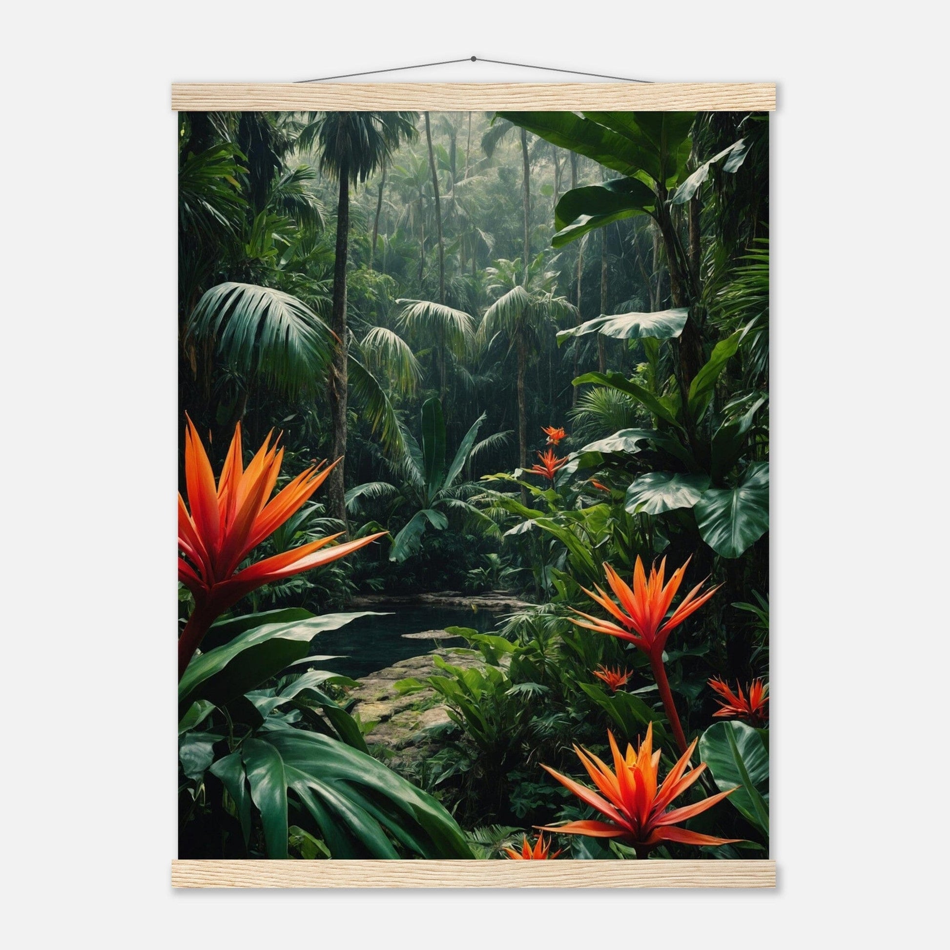 Premium Matte Paper Poster with Hanger - Minimalistische Kunstpräsentation mit Holzhänger Print Material Modern Masterpieces 45x60 cm / 18x24″ Natural wood wall hanger 