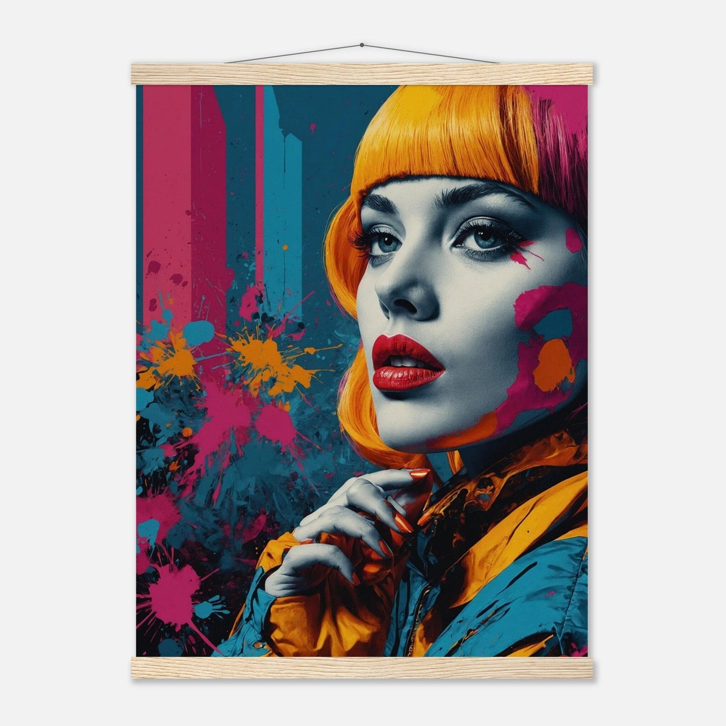 Premium Matte Paper Poster with Hanger - Minimalistische Kunstpräsentation mit Holzhänger Print Material Modern Masterpieces 45x60 cm / 18x24″ Natural wood wall hanger 