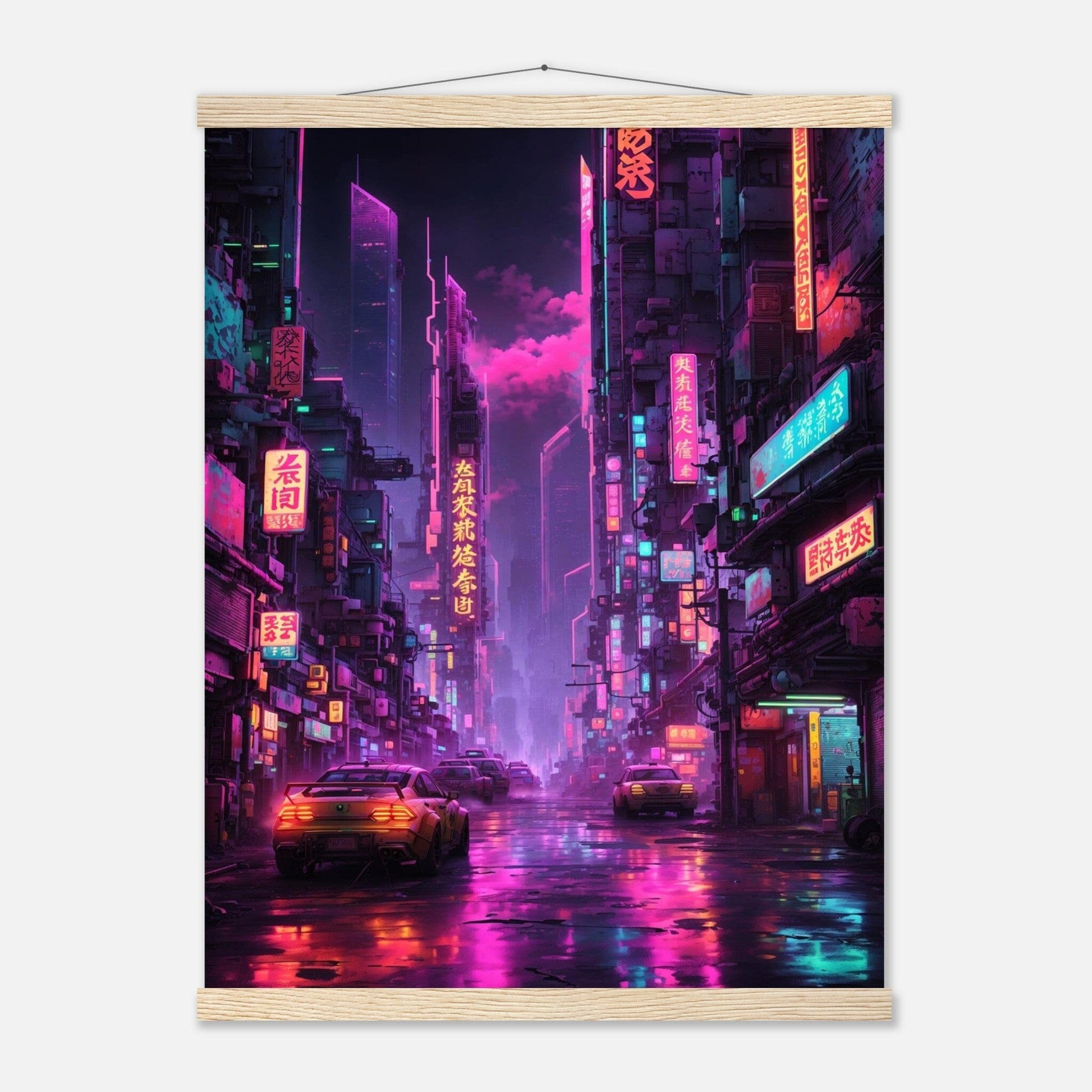 Premium Matte Paper Poster with Hanger - Minimalistische Kunstpräsentation mit Holzhänger Print Material Modern Masterpieces 45x60 cm / 18x24″ Natural wood wall hanger 