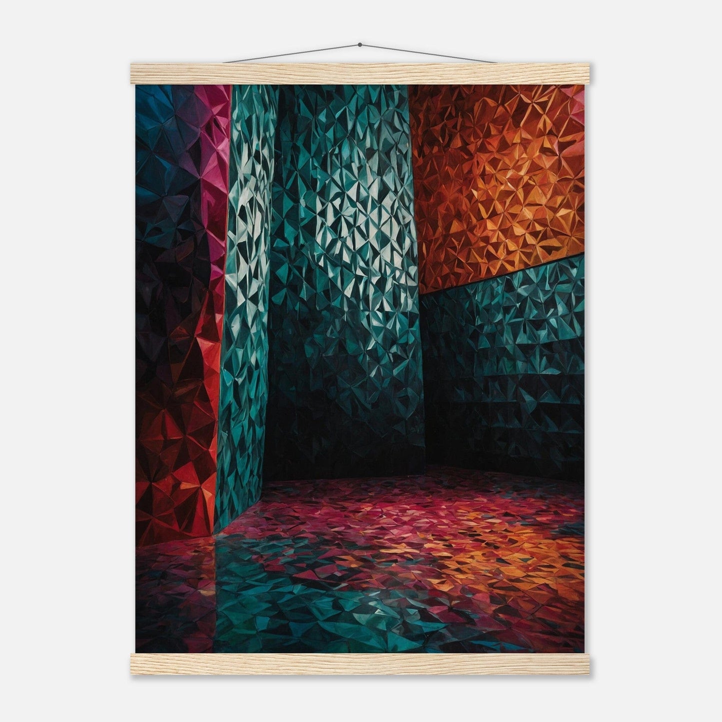 Premium Matte Paper Poster with Hanger - Minimalistische Kunstpräsentation mit Holzhänger Print Material Modern Masterpieces 45x60 cm / 18x24″ Natural wood wall hanger 