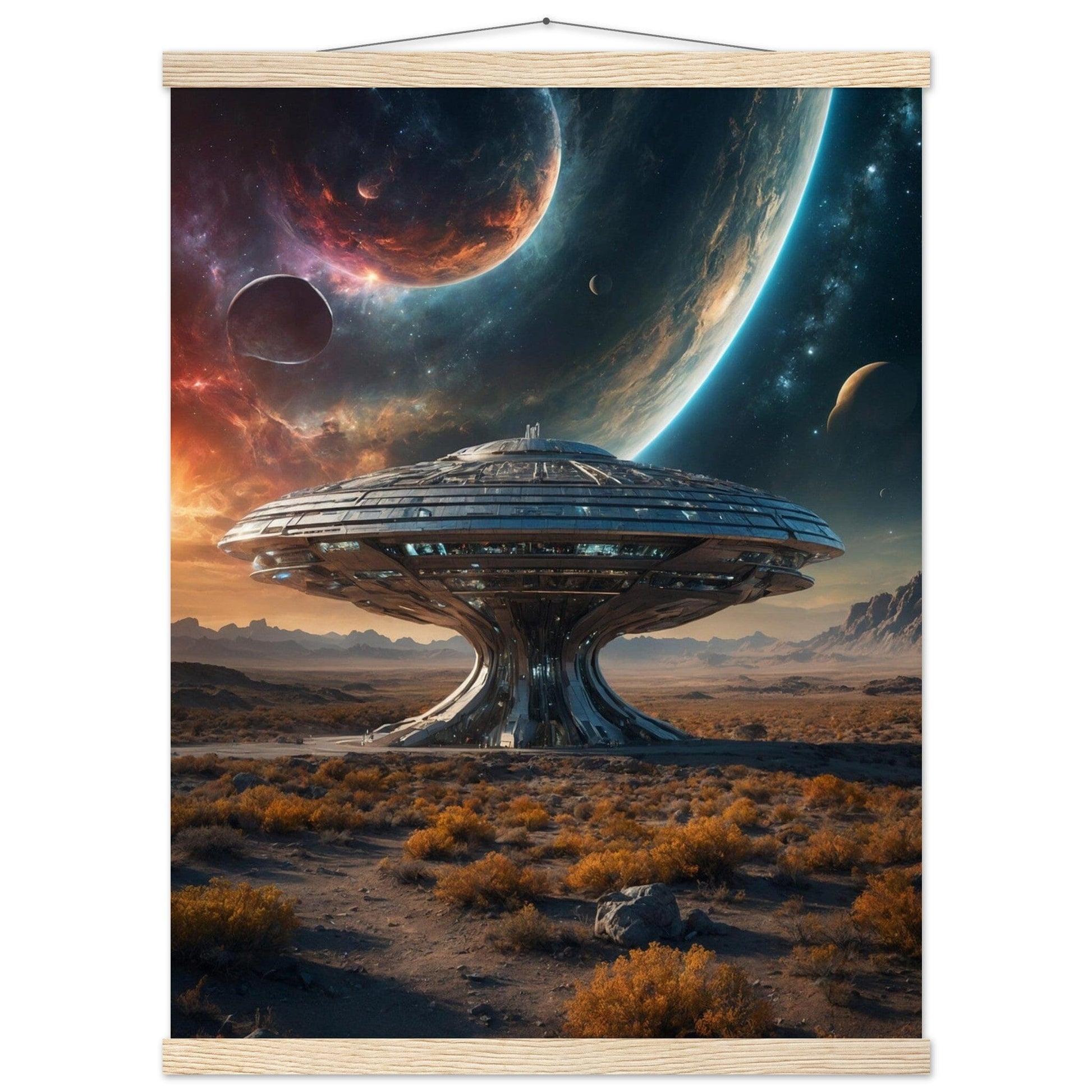 Premium Matte Paper Poster with Hanger - Minimalistische Kunstpräsentation mit Holzhänger Print Material Modern Masterpieces 45x60 cm / 18x24″ Natural wood wall hanger 