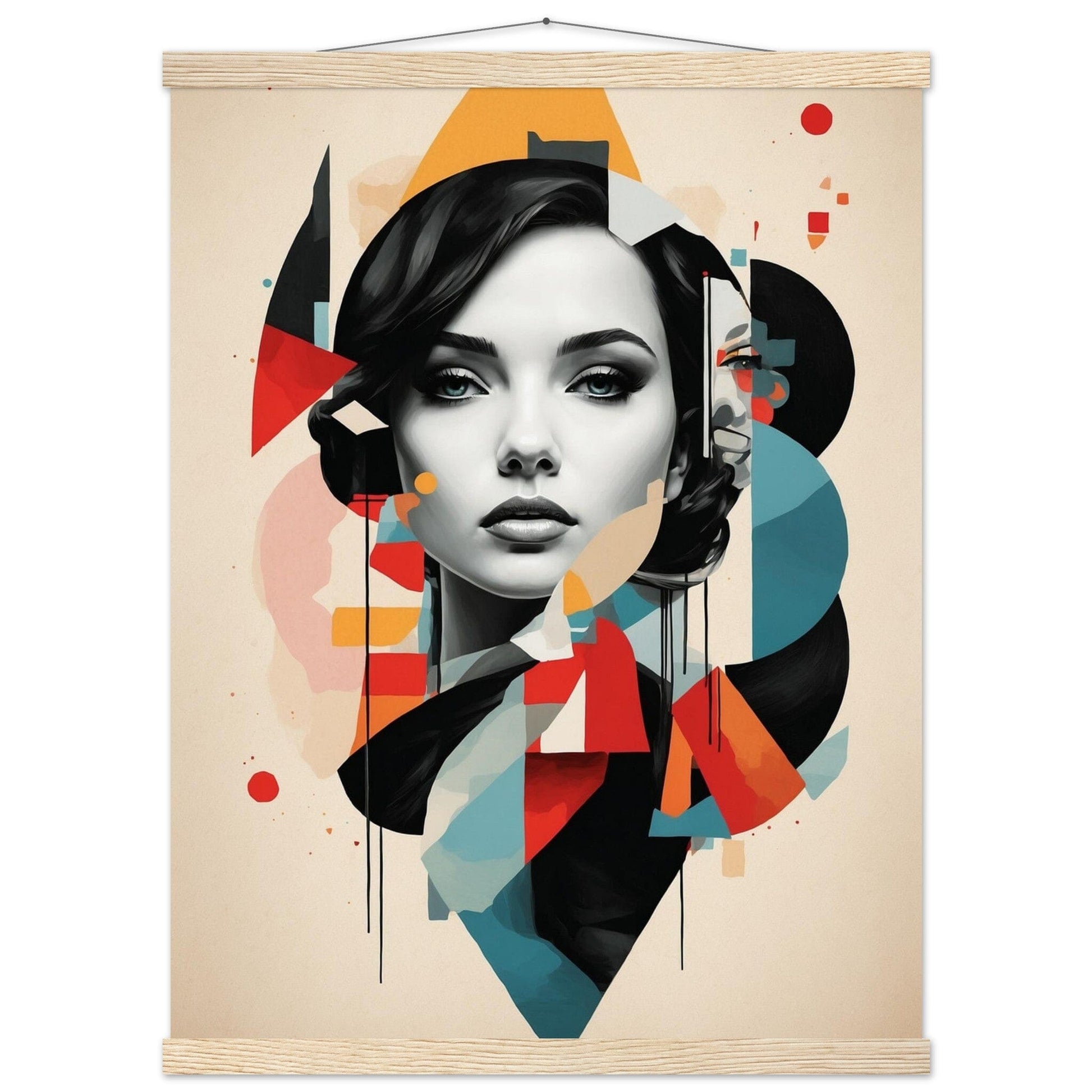 Premium Matte Paper Poster with Hanger - Minimalistische Kunstpräsentation mit Holzhänger Print Material Modern Masterpieces 45x60 cm / 18x24″ Natural wood wall hanger 