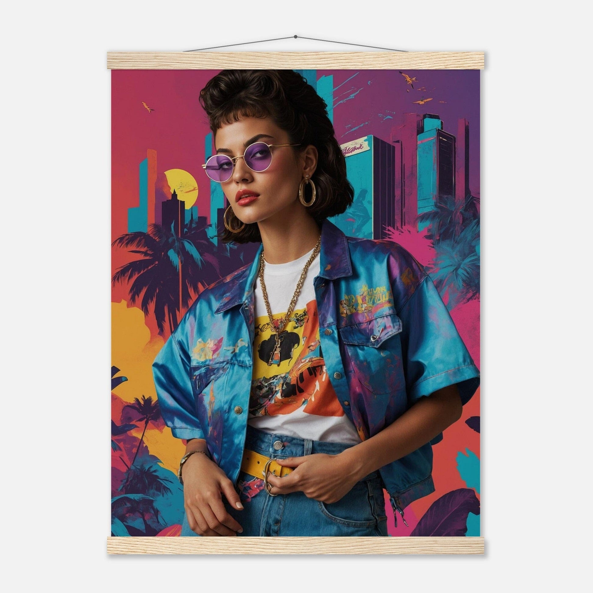 Premium Matte Paper Poster with Hanger - Minimalistische Kunstpräsentation mit Holzhänger Print Material Modern Masterpieces 45x60 cm / 18x24″ Natural wood wall hanger 