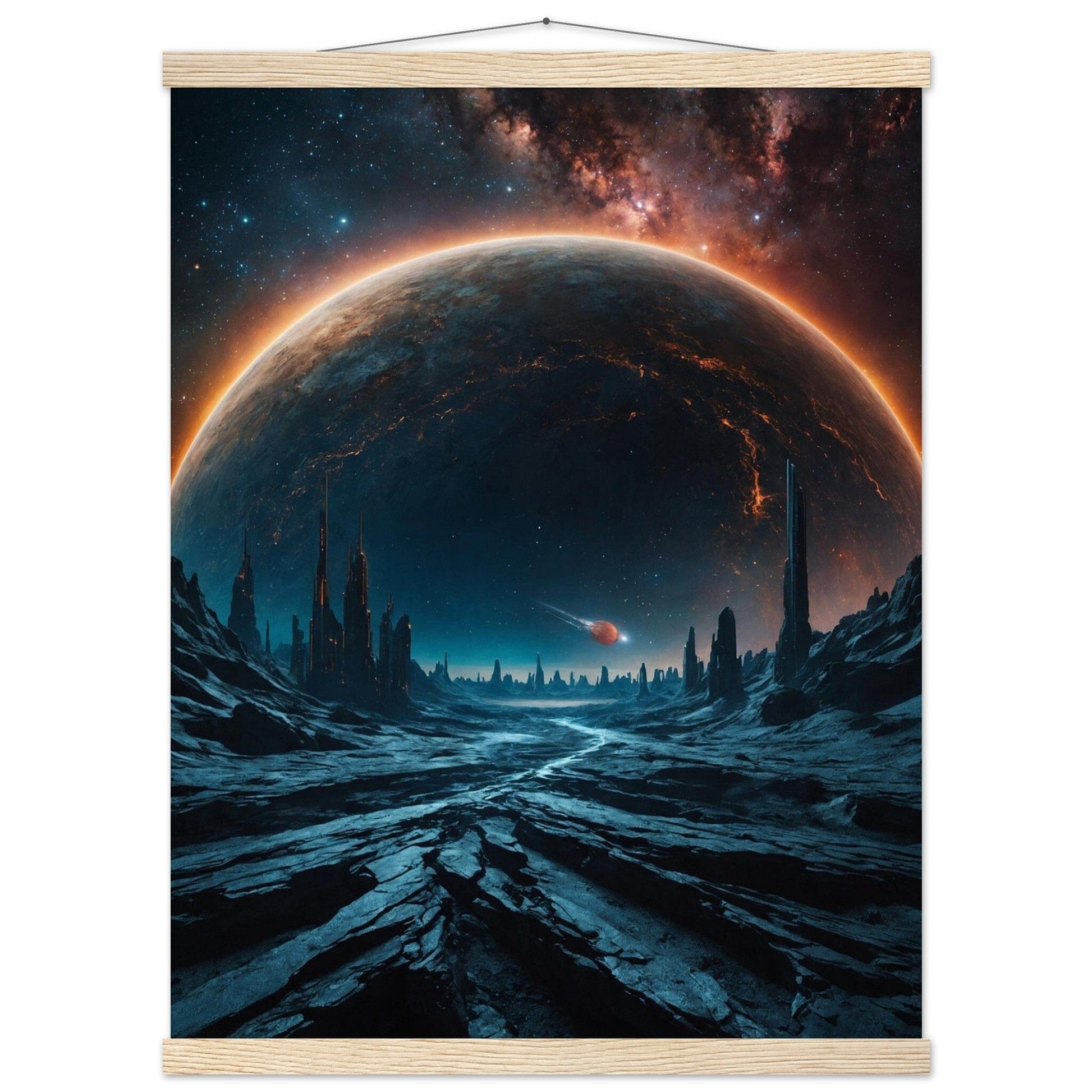 Premium Matte Paper Poster with Hanger - Minimalistische Kunstpräsentation mit Holzhänger Print Material Modern Masterpieces 45x60 cm / 18x24″ Natural wood wall hanger 