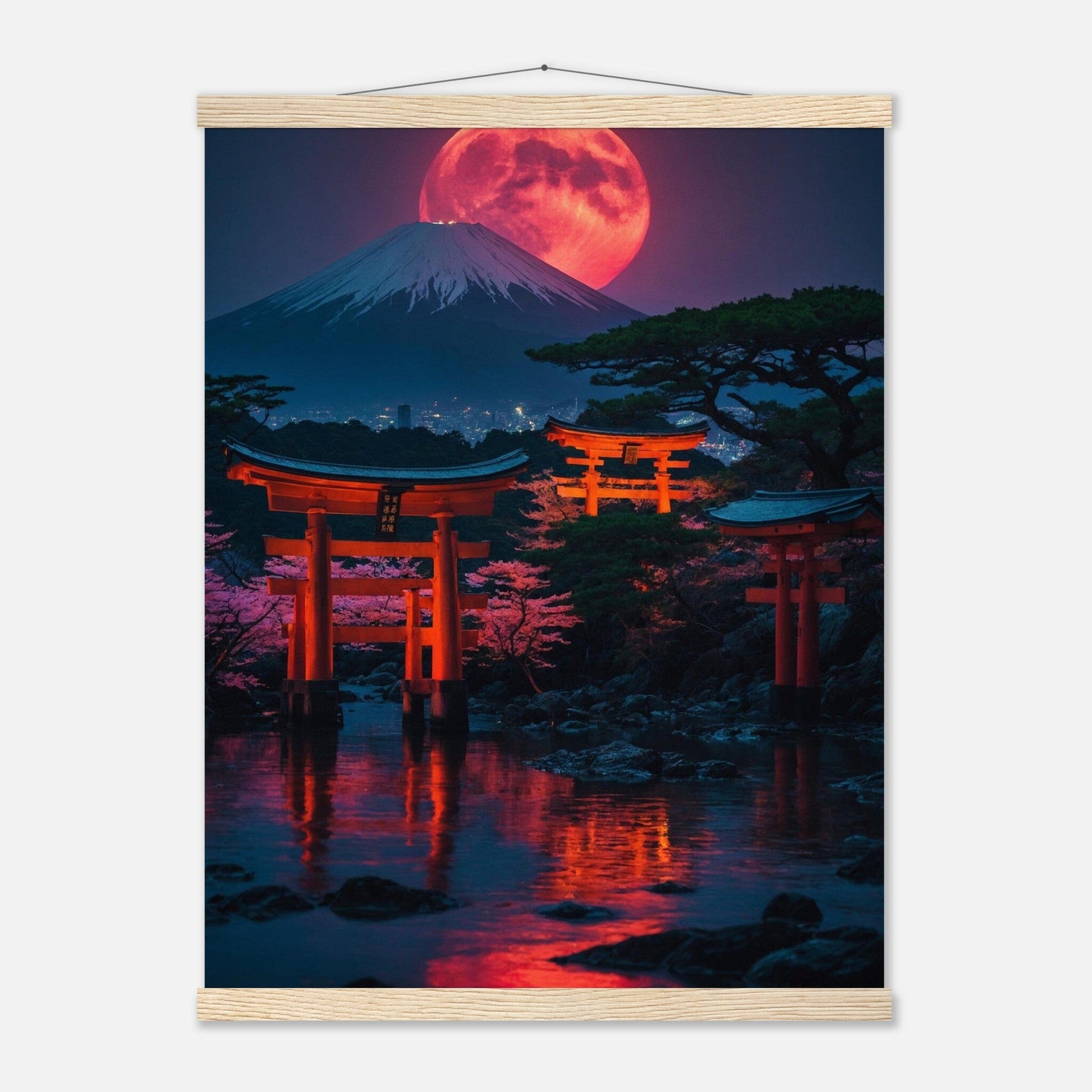 Premium Matte Paper Poster with Hanger - Minimalistische Kunstpräsentation mit Holzhänger Print Material Modern Masterpieces 45x60 cm / 18x24″ Natural wood wall hanger 