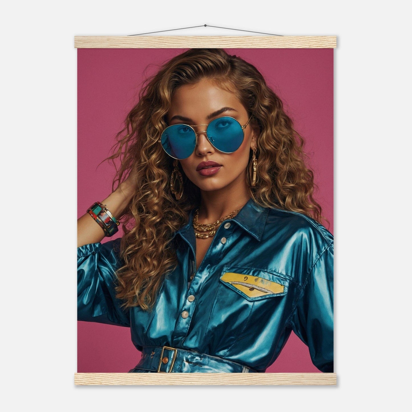 Premium Matte Paper Poster with Hanger - Minimalistische Kunstpräsentation mit Holzhänger Print Material Modern Masterpieces 45x60 cm / 18x24″ Natural wood wall hanger 