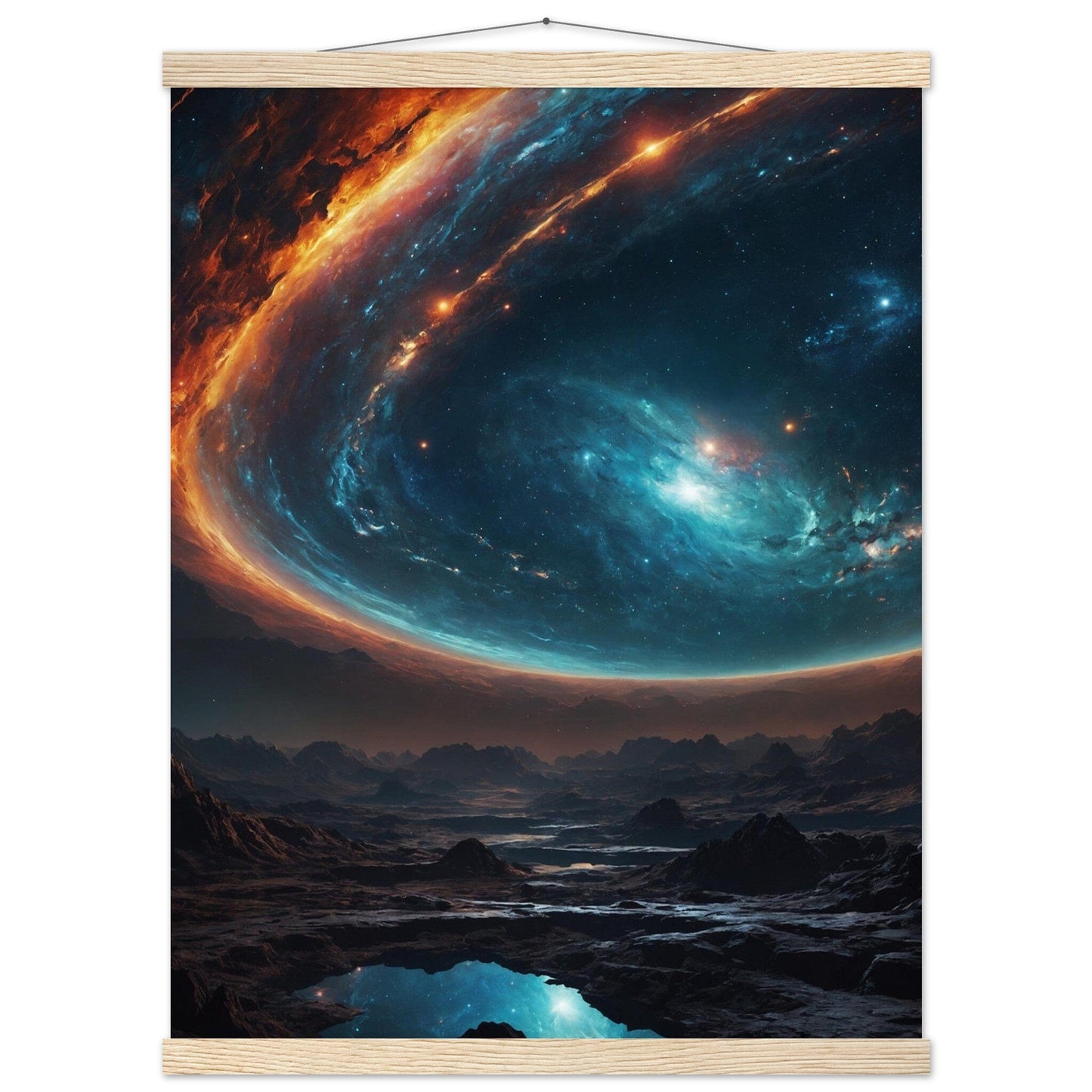 Premium Matte Paper Poster with Hanger - Minimalistische Kunstpräsentation mit Holzhänger Print Material Modern Masterpieces 45x60 cm / 18x24″ Natural wood wall hanger 