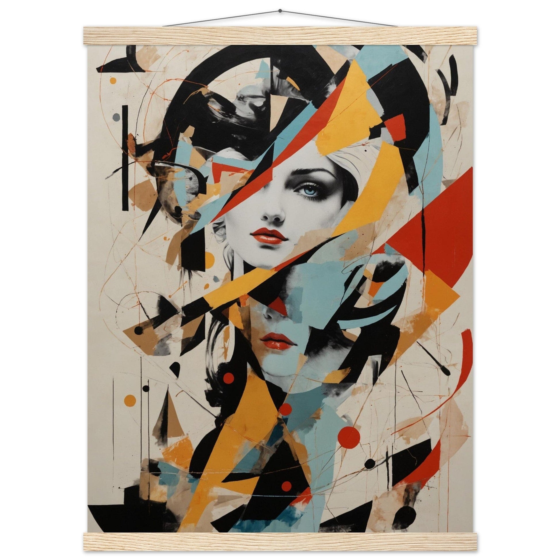 Premium Matte Paper Poster with Hanger - Minimalistische Kunstpräsentation mit Holzhänger Print Material Modern Masterpieces 45x60 cm / 18x24″ Natural wood wall hanger 