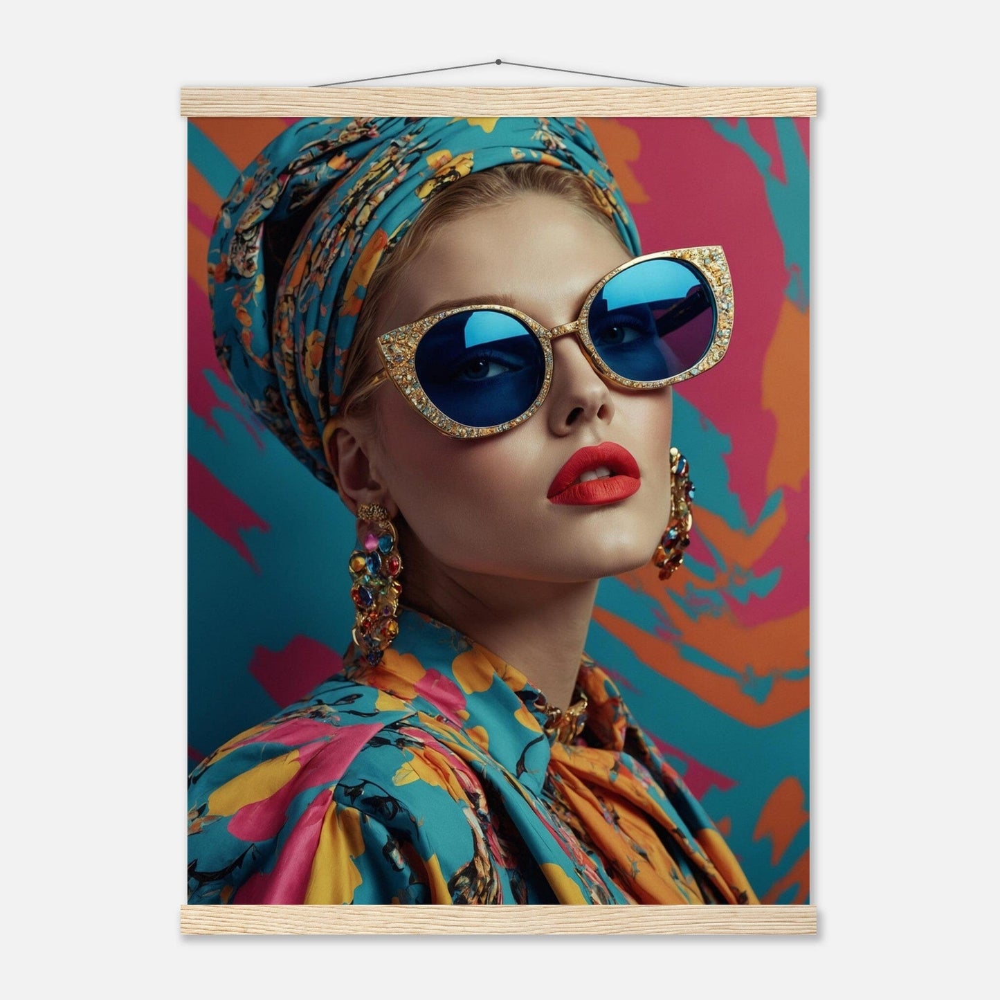 Premium Matte Paper Poster with Hanger - Minimalistische Kunstpräsentation mit Holzhänger Print Material Modern Masterpieces 45x60 cm / 18x24″ Natural wood wall hanger 