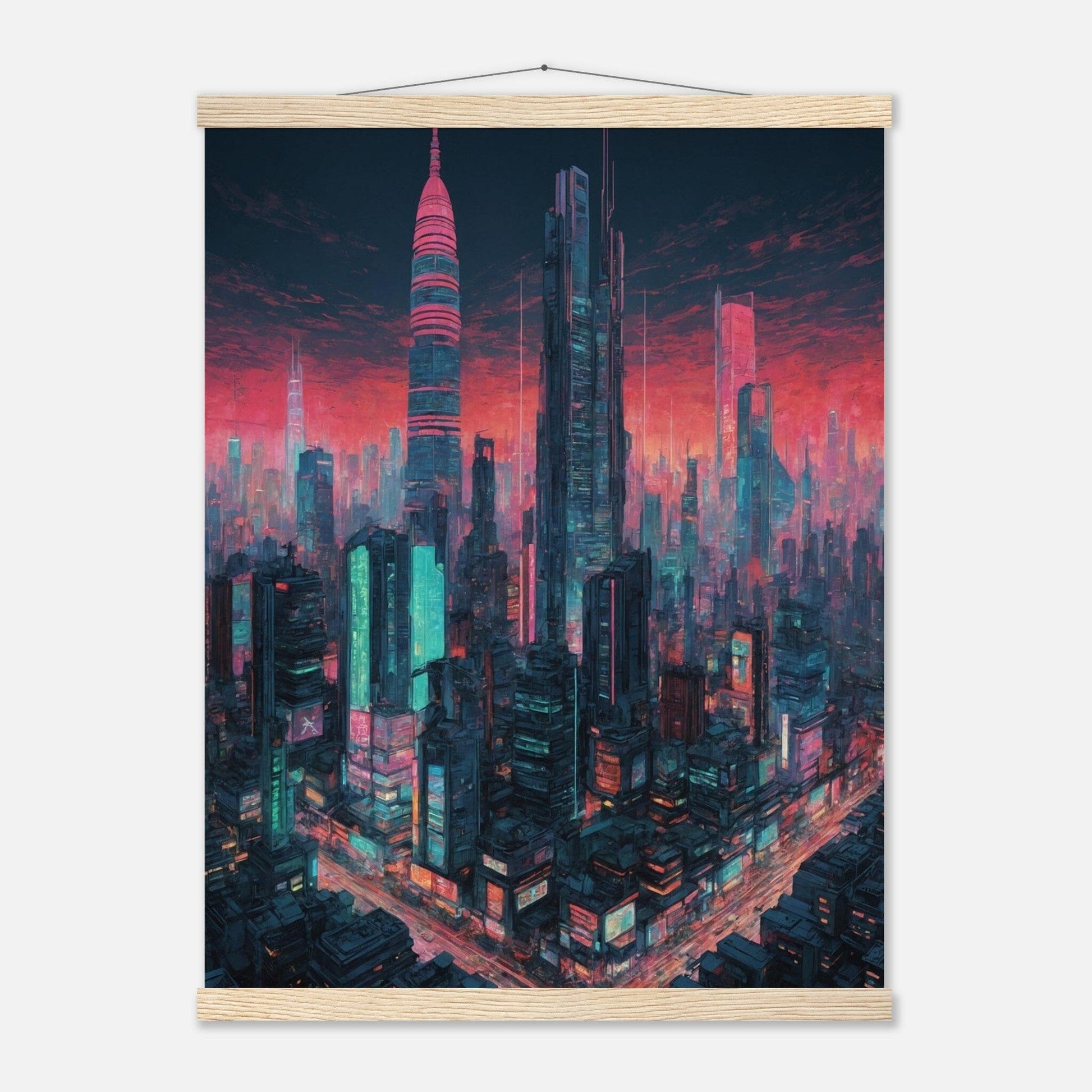 Premium Matte Paper Poster with Hanger - Minimalistische Kunstpräsentation mit Holzhänger Print Material Modern Masterpieces 45x60 cm / 18x24″ Natural wood wall hanger 