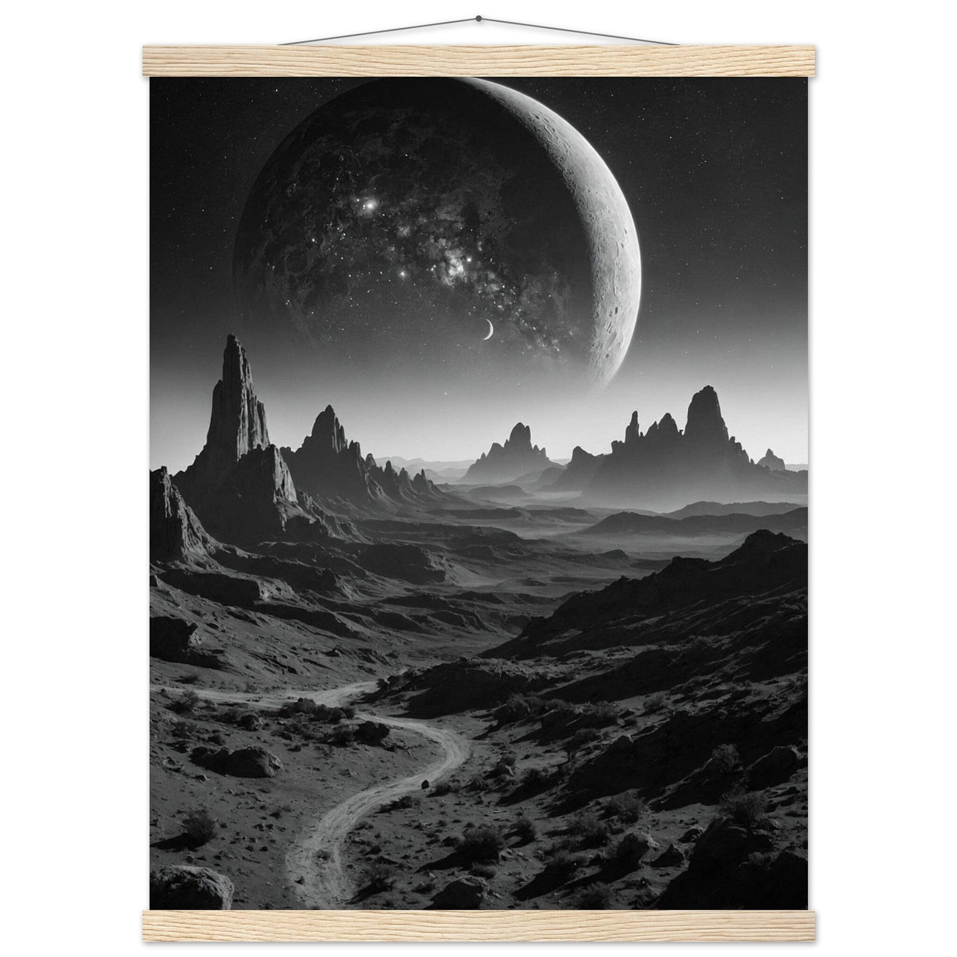 Premium Matte Paper Poster with Hanger - Minimalistische Kunstpräsentation mit Holzhänger Print Material Modern Masterpieces 45x60 cm / 18x24″ Natural wood wall hanger 