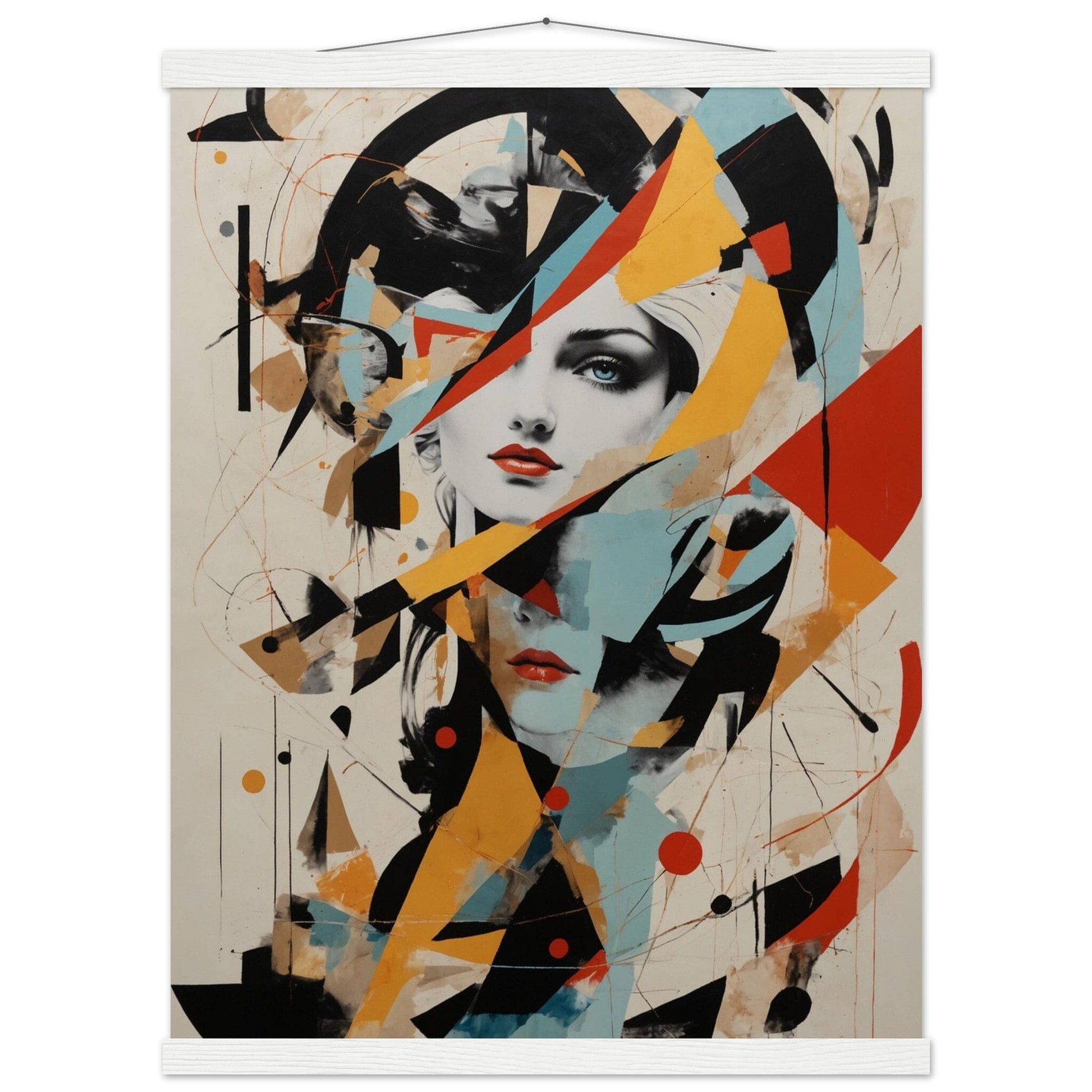 Premium Matte Paper Poster with Hanger - Minimalistische Kunstpräsentation mit Holzhänger Print Material Modern Masterpieces 45x60 cm / 18x24″ White wall hanger 