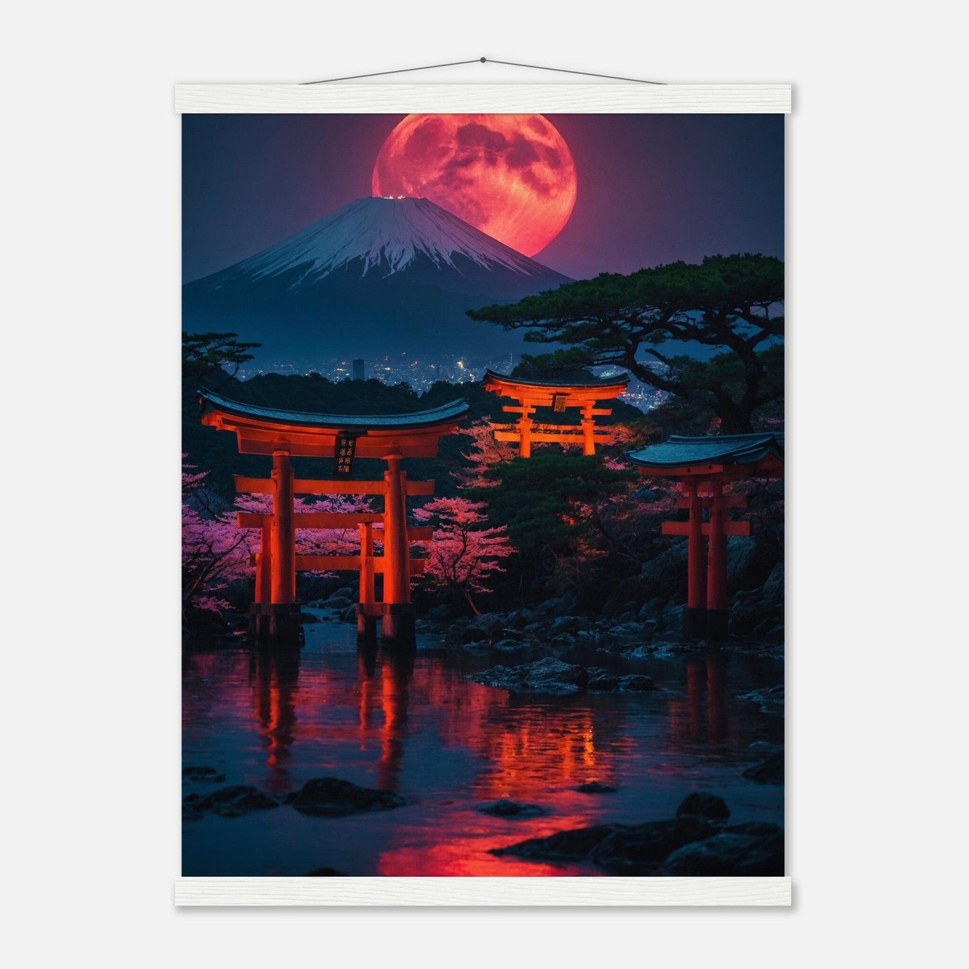 Premium Matte Paper Poster with Hanger - Minimalistische Kunstpräsentation mit Holzhänger Print Material Modern Masterpieces 45x60 cm / 18x24″ White wall hanger 