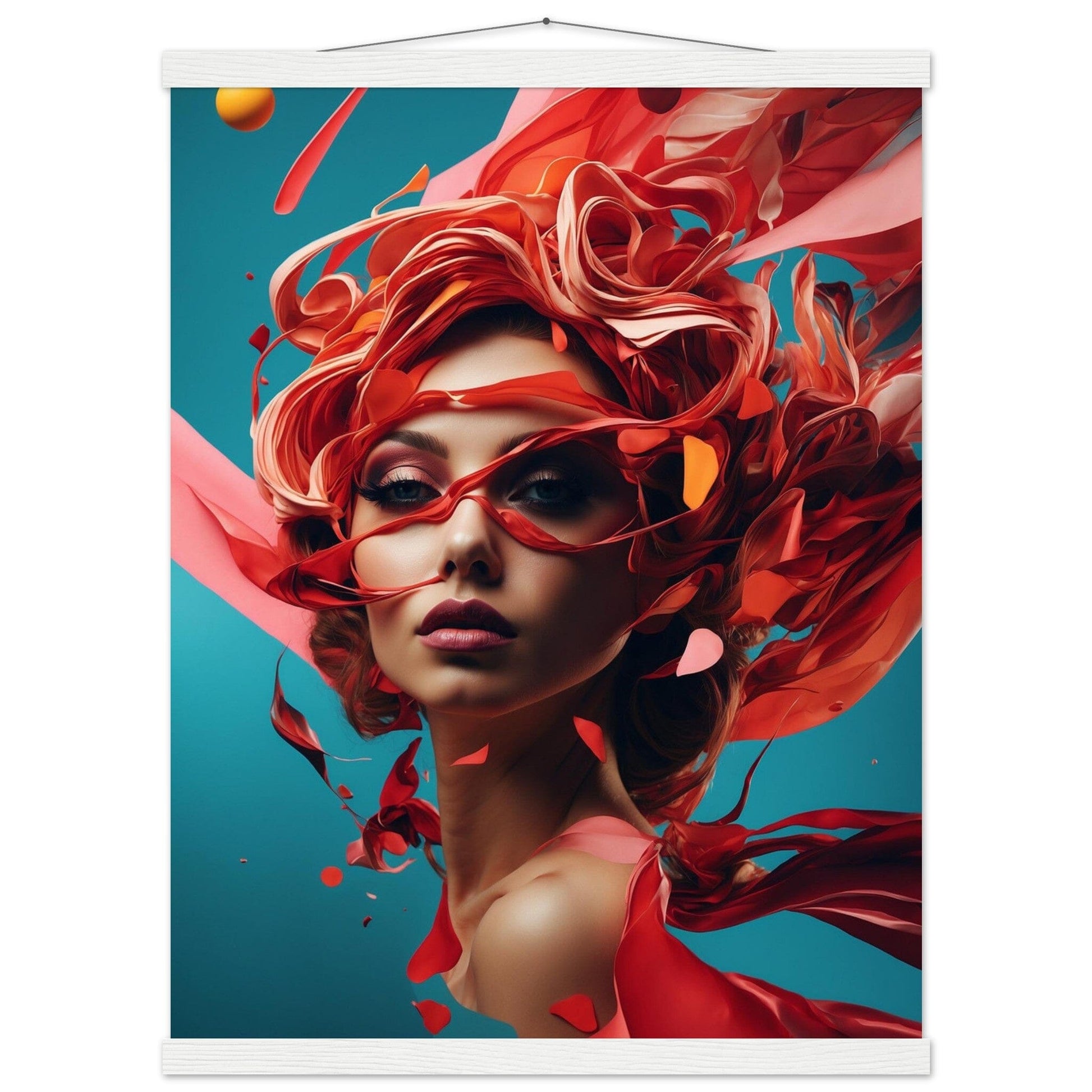 Premium Matte Paper Poster with Hanger - Minimalistische Kunstpräsentation mit Holzhänger Print Material Modern Masterpieces 45x60 cm / 18x24″ White wall hanger 
