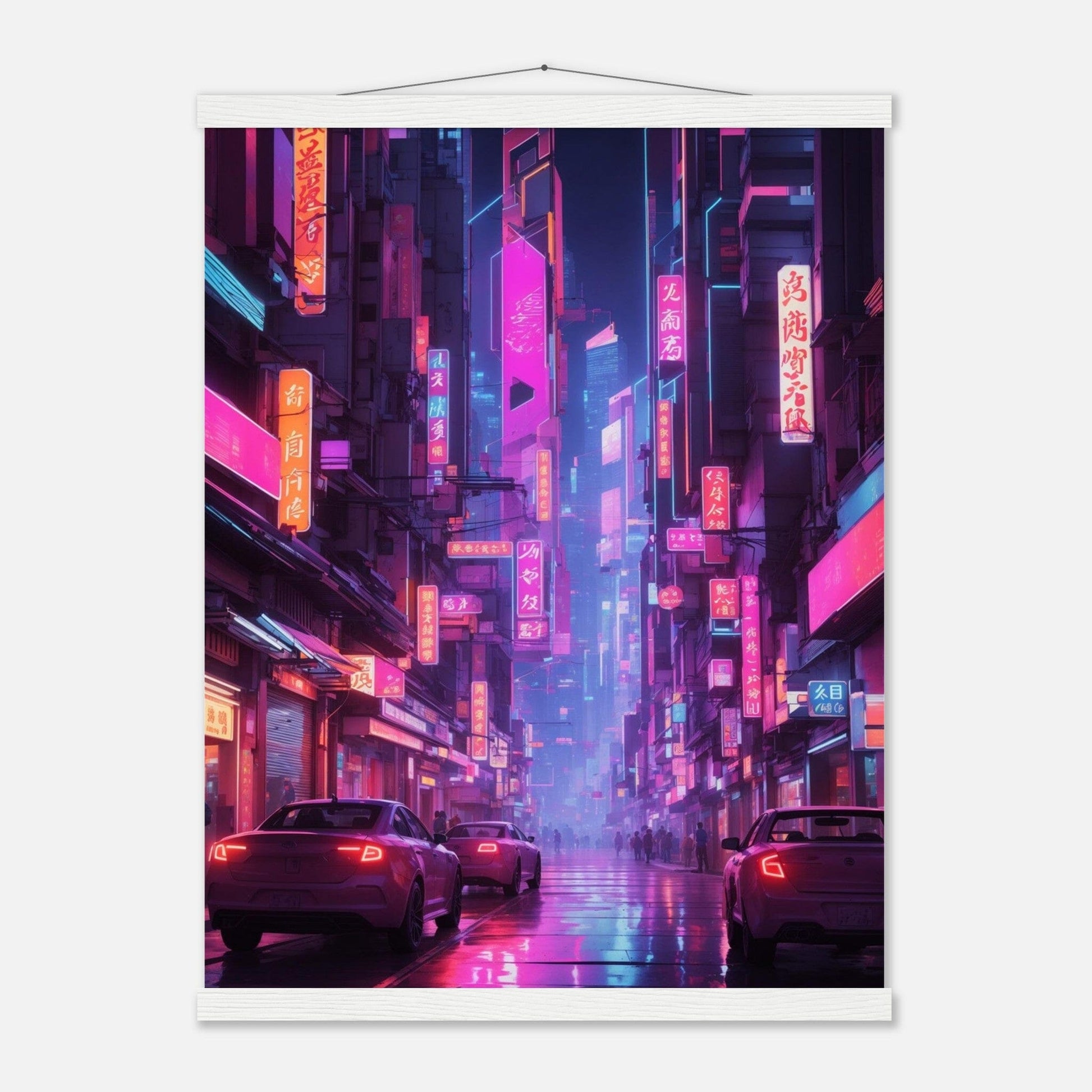 Premium Matte Paper Poster with Hanger - Minimalistische Kunstpräsentation mit Holzhänger Print Material Modern Masterpieces 45x60 cm / 18x24″ White wall hanger 