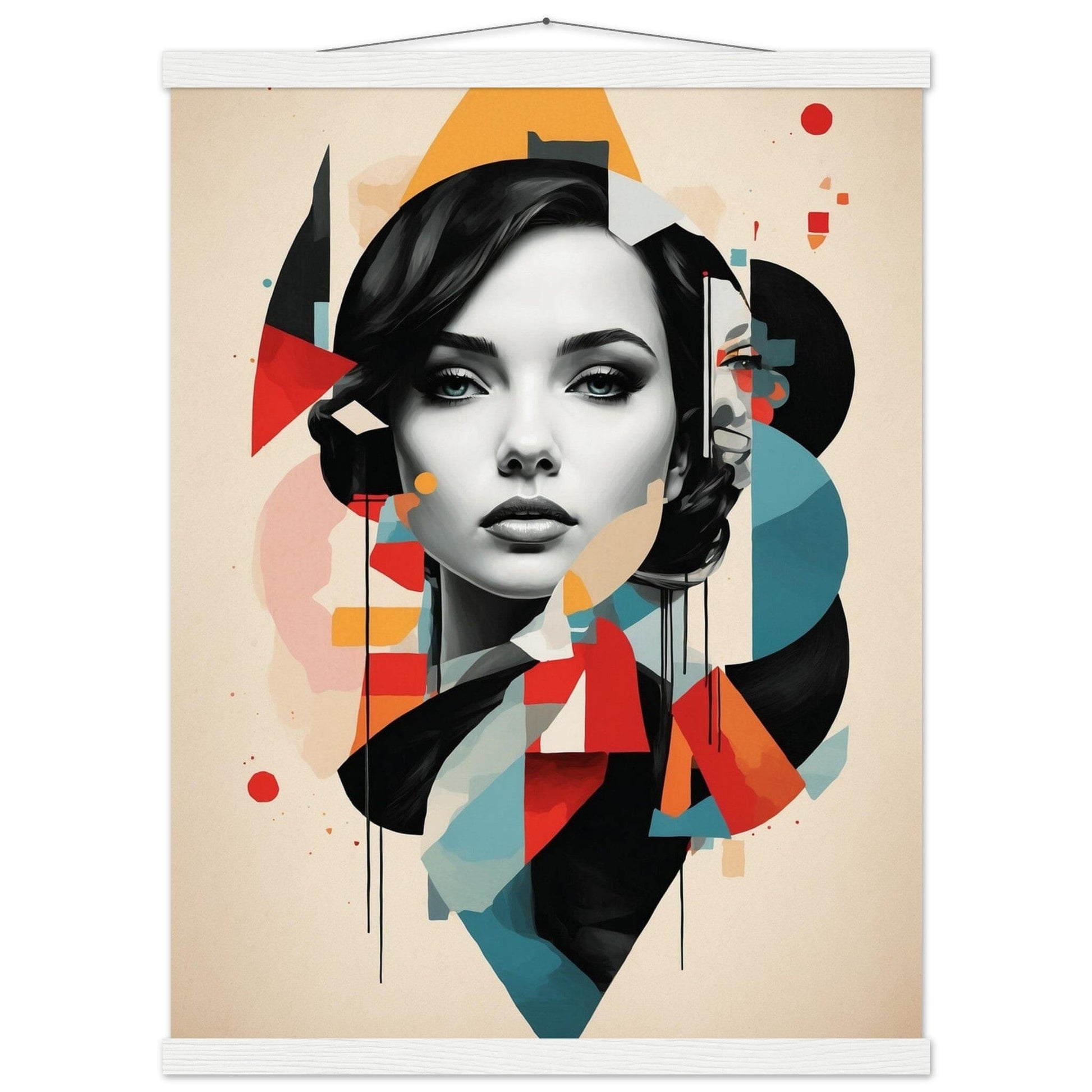 Premium Matte Paper Poster with Hanger - Minimalistische Kunstpräsentation mit Holzhänger Print Material Modern Masterpieces 45x60 cm / 18x24″ White wall hanger 