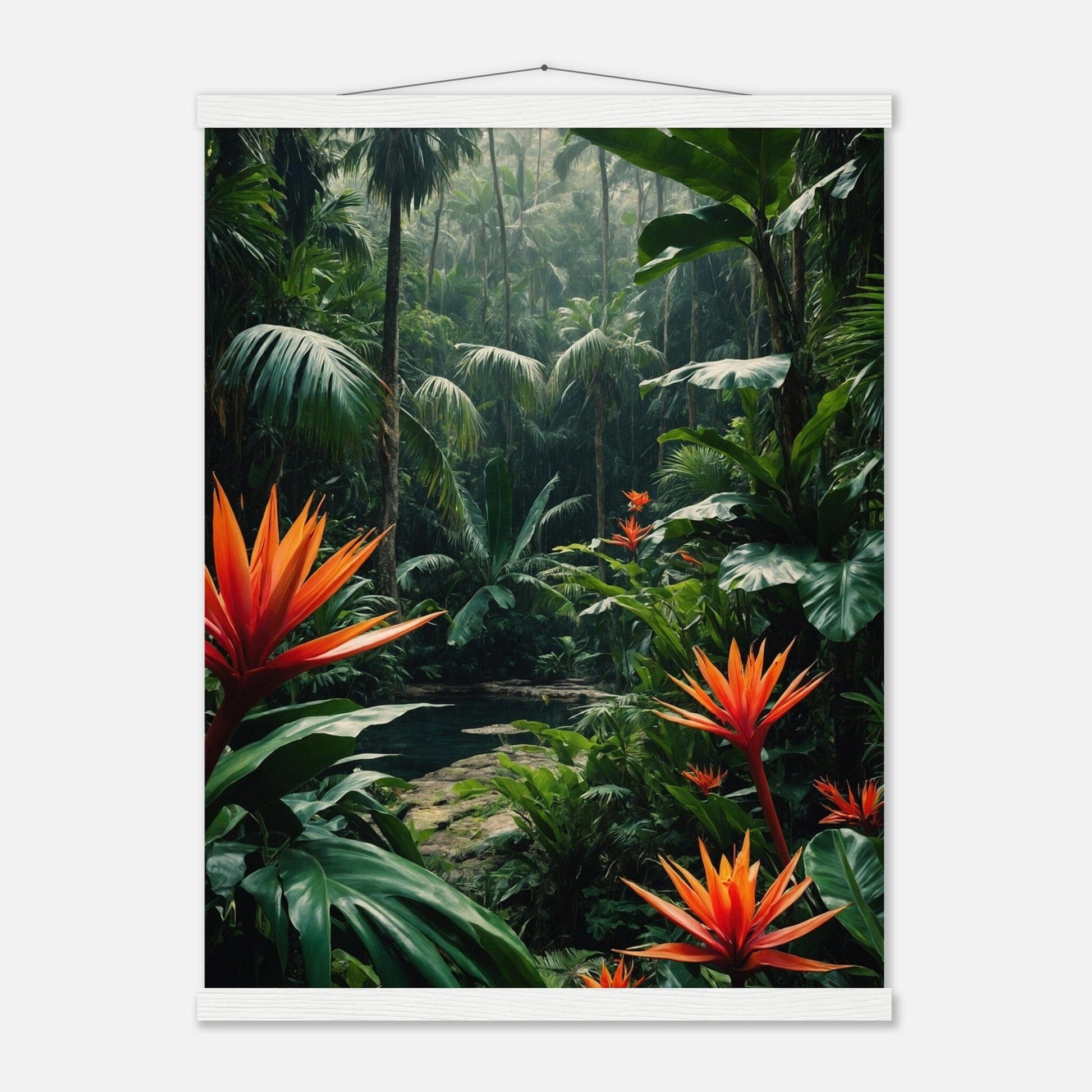 Premium Matte Paper Poster with Hanger - Minimalistische Kunstpräsentation mit Holzhänger Print Material Modern Masterpieces 45x60 cm / 18x24″ White wall hanger 